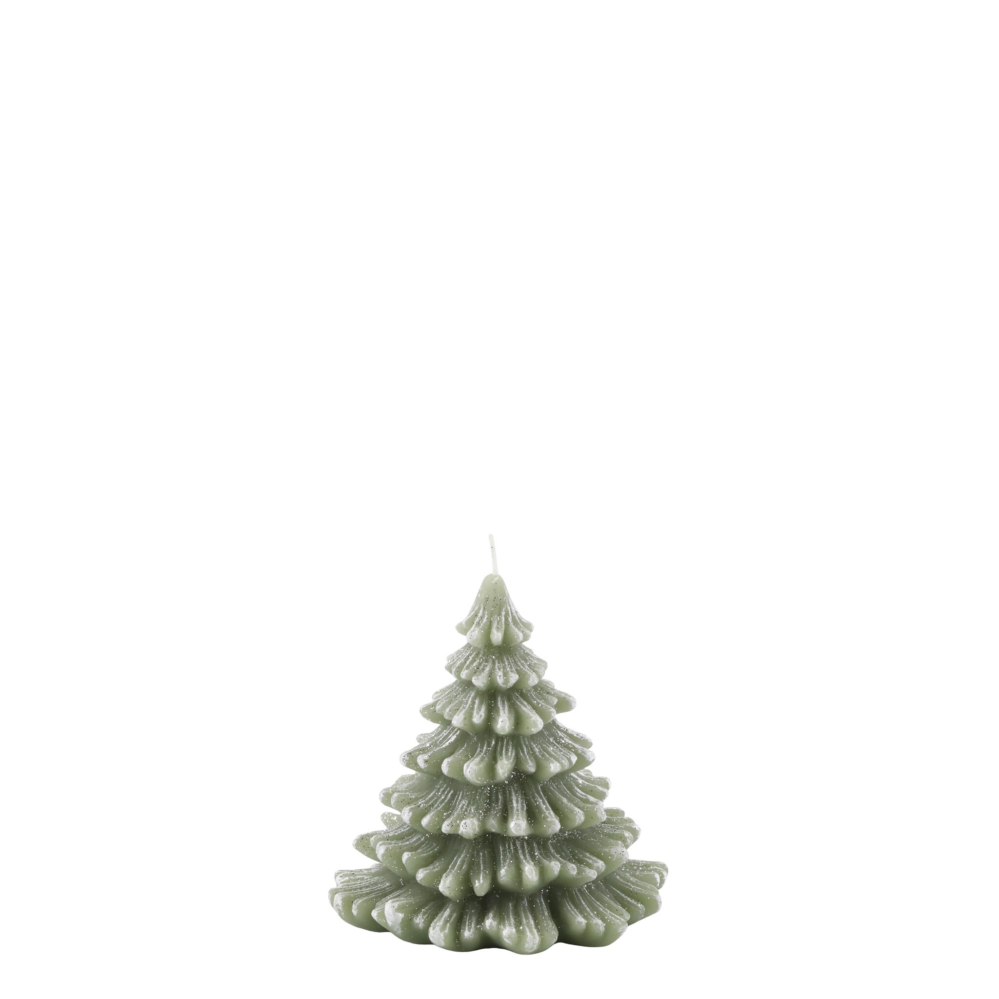 Kerze Weihnachtsbaum mit Glitzer, verte Höhe 12.5, Ø 12 cm