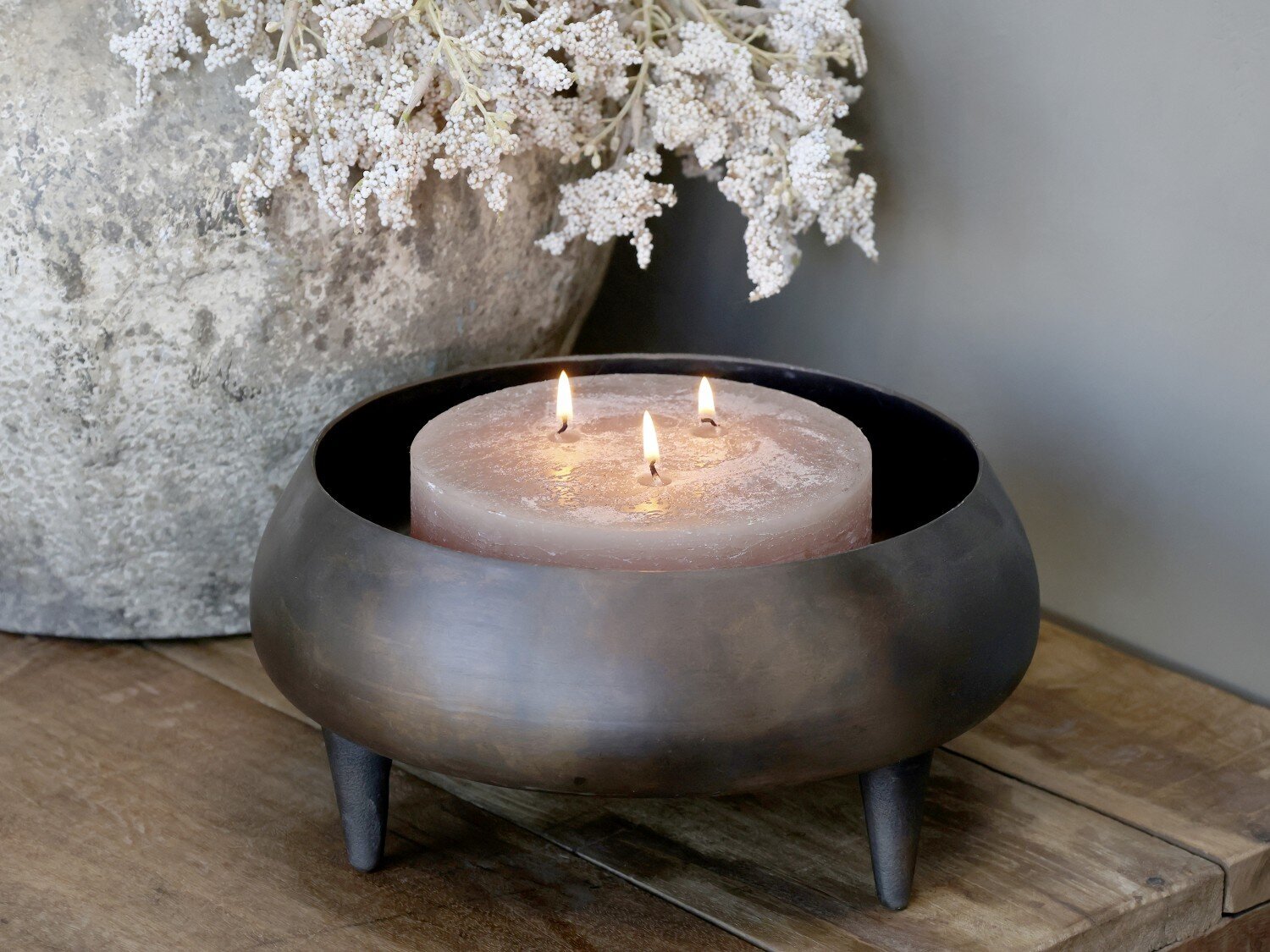 Kerzenhalter, Aufsatz auf Fuß, messing