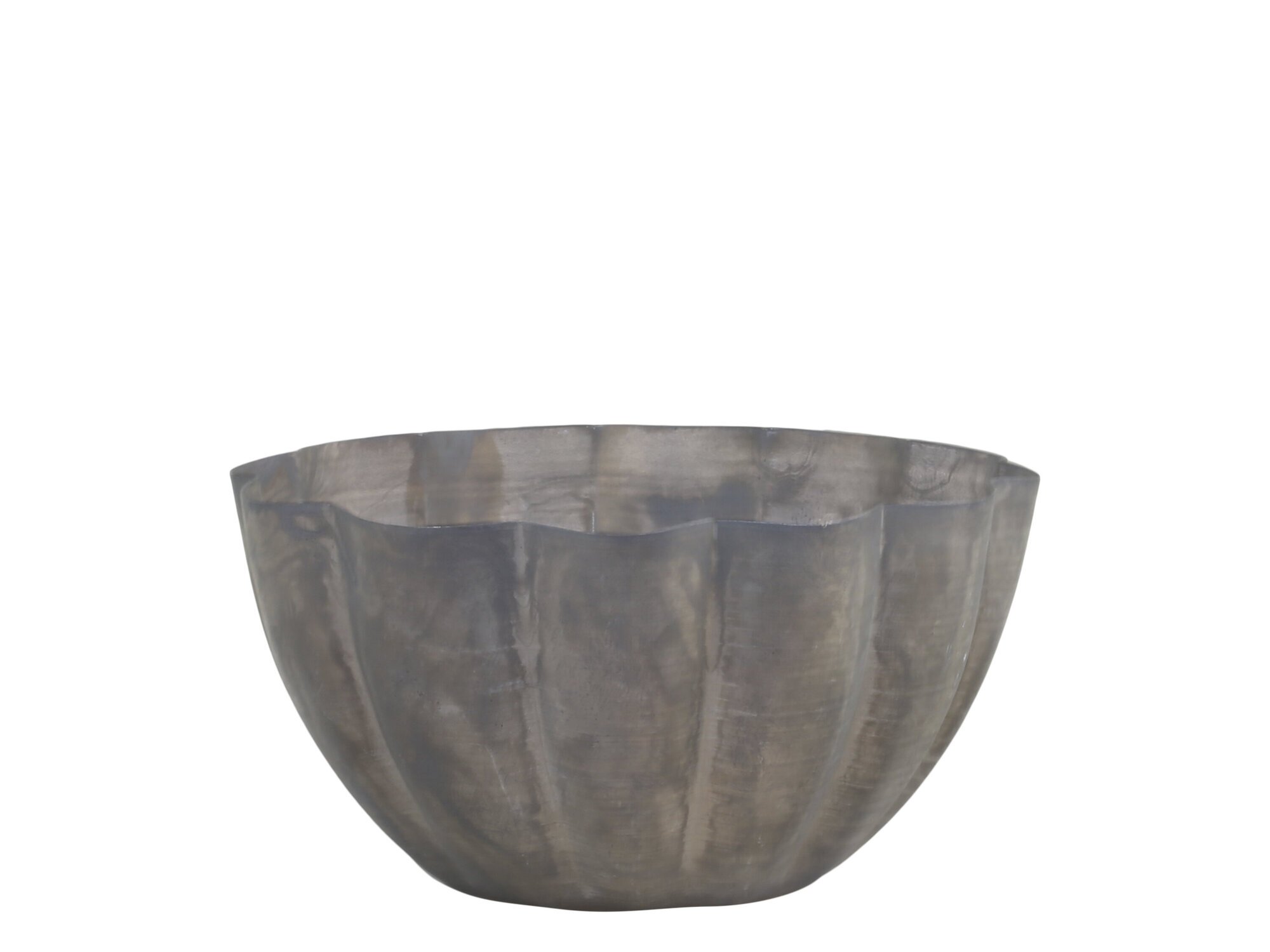 Kerzenhalter aus Eisen mit Rillen, antik zink Ø10 x H6cm, für Teelichter