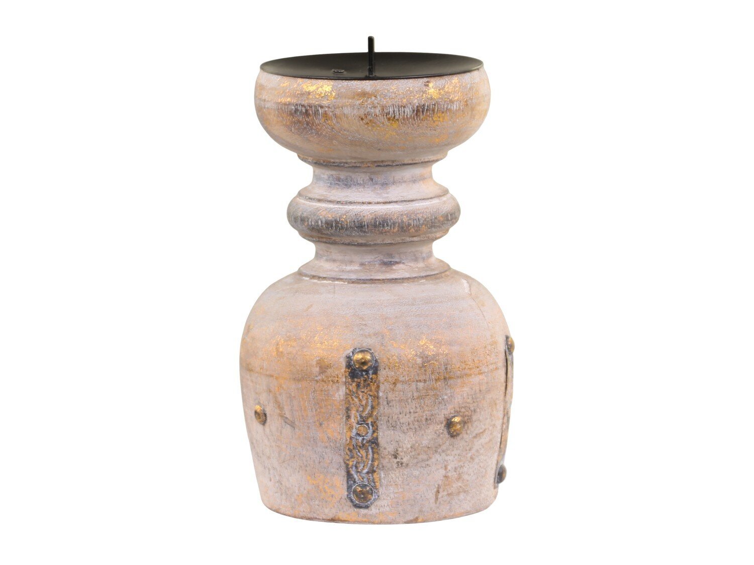 Kerzenhalter aus Mangoholz, antique natur 