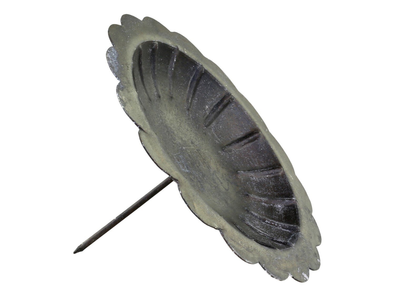 Kerzenhalter für Stumpenkerze mit Spieß, schwarz 