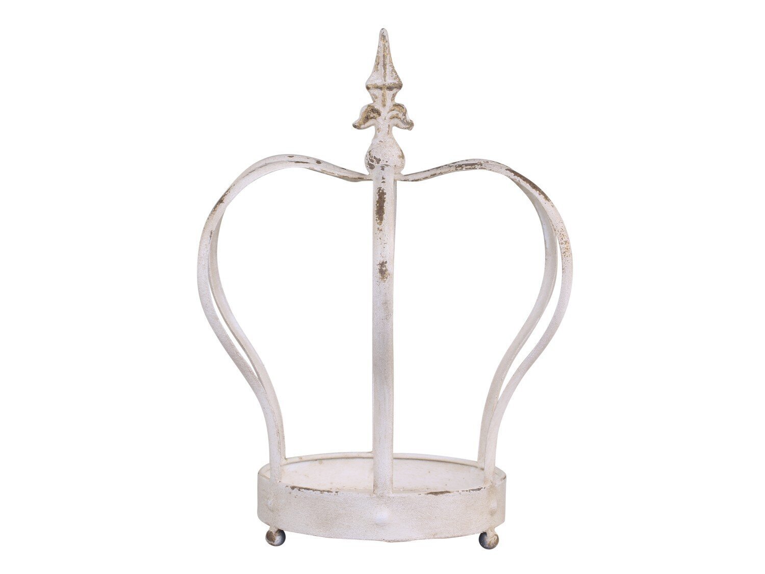 Kerzenhalter Krone auf Füßen, antik creme H45/Ø36 cm