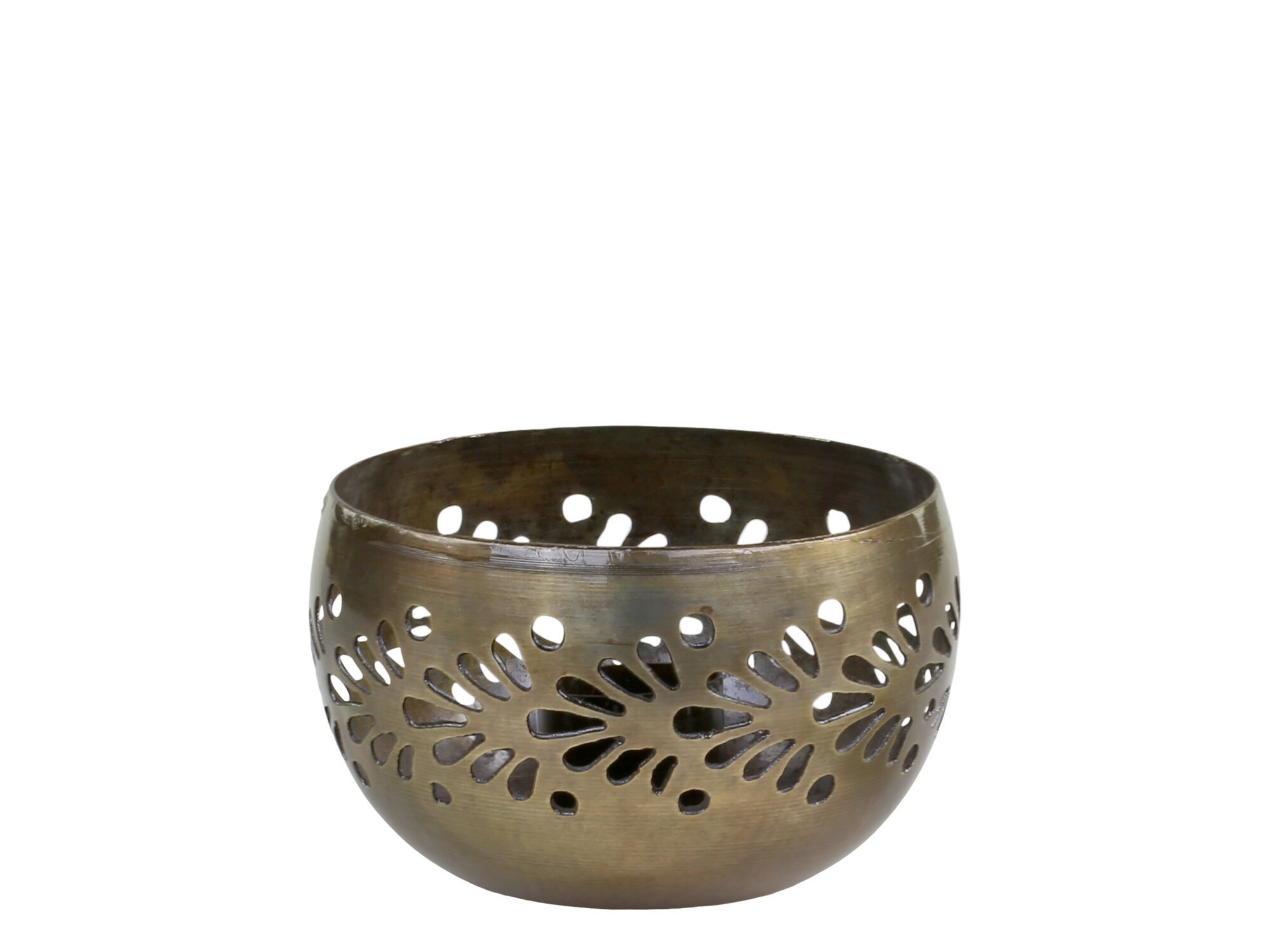 Kerzenhalter mit Muster aus Eisen, antik messing 