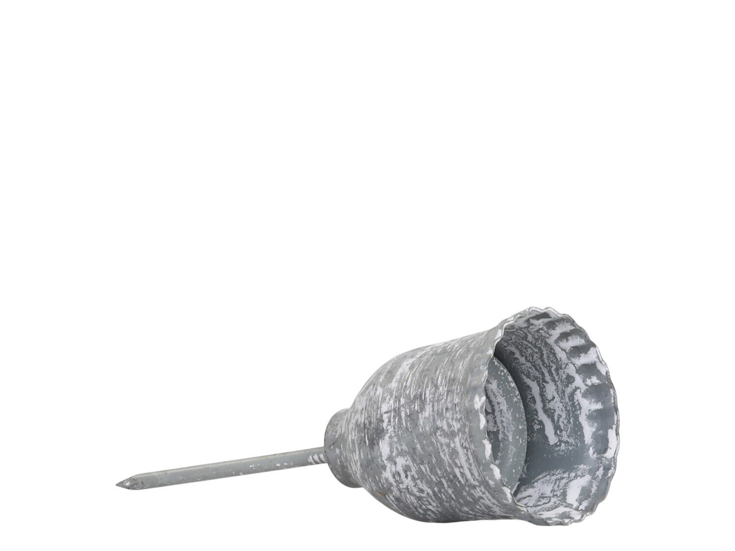 Kerzenhalter mit Spieß zink, grau 