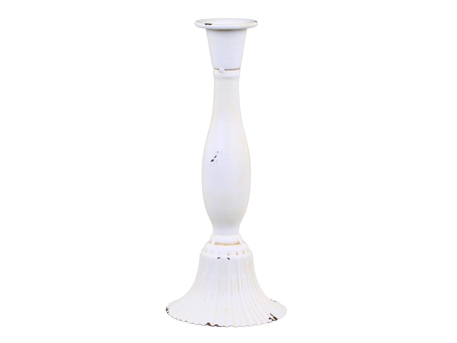 Kerzenständer aus Eisen, antique creme H23,5 x Ø10 cm