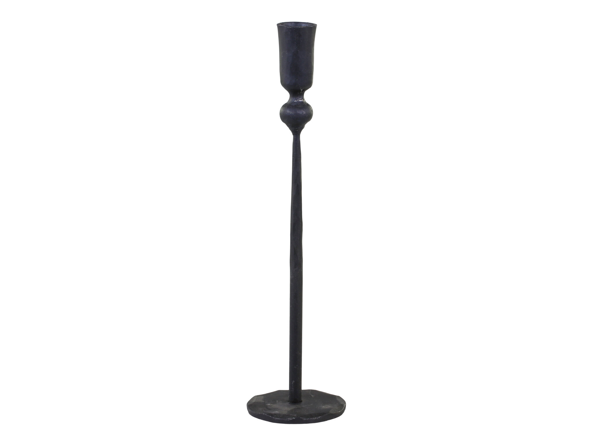 Kerzenständer aus Eisen mit Fuß, antik schwarz Ø7,5 x H30 cm