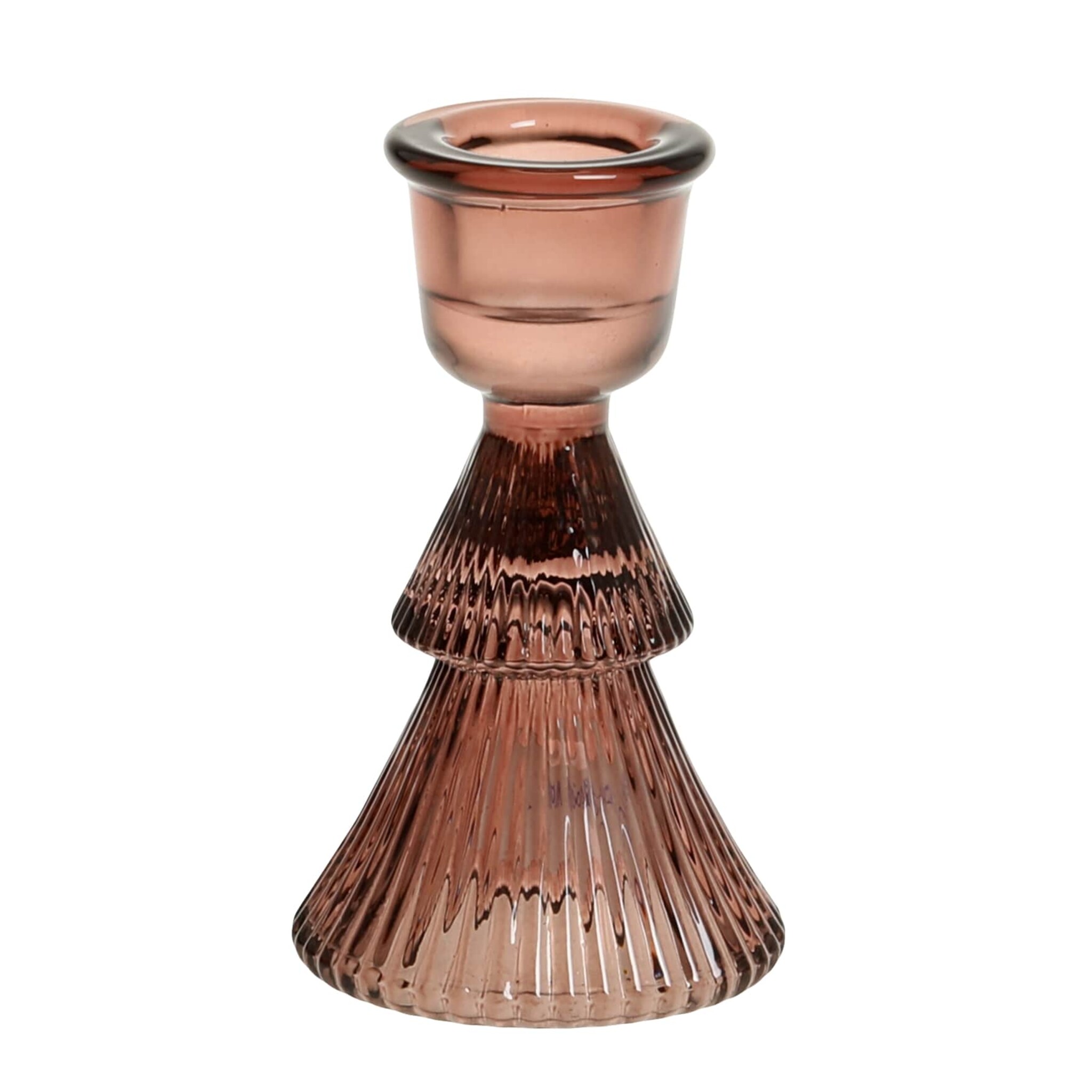 Kerzenständer aus Glas für Stabkerzen, cherry Höhe 10, Ø 6 cm