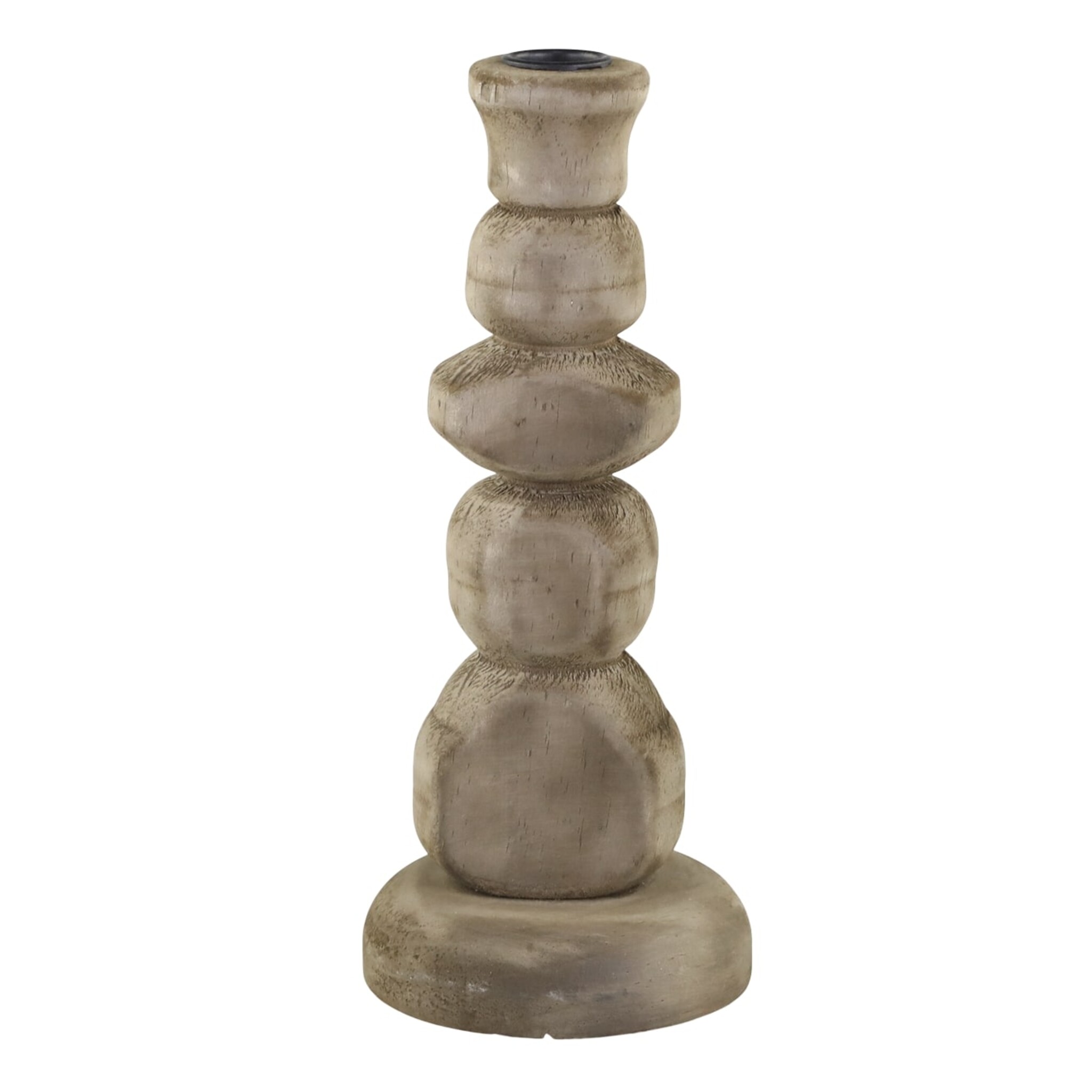 Kerzenständer aus Holz, natur Höhe 26, Ø 10,5 cm