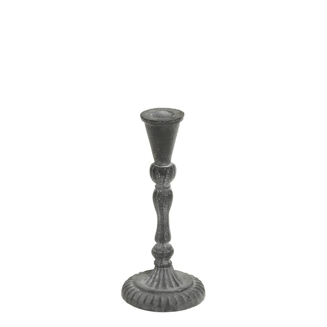 Kerzenständer für Stabkerzen aus Eisen, antique zink 18,5 x 8,5 cm