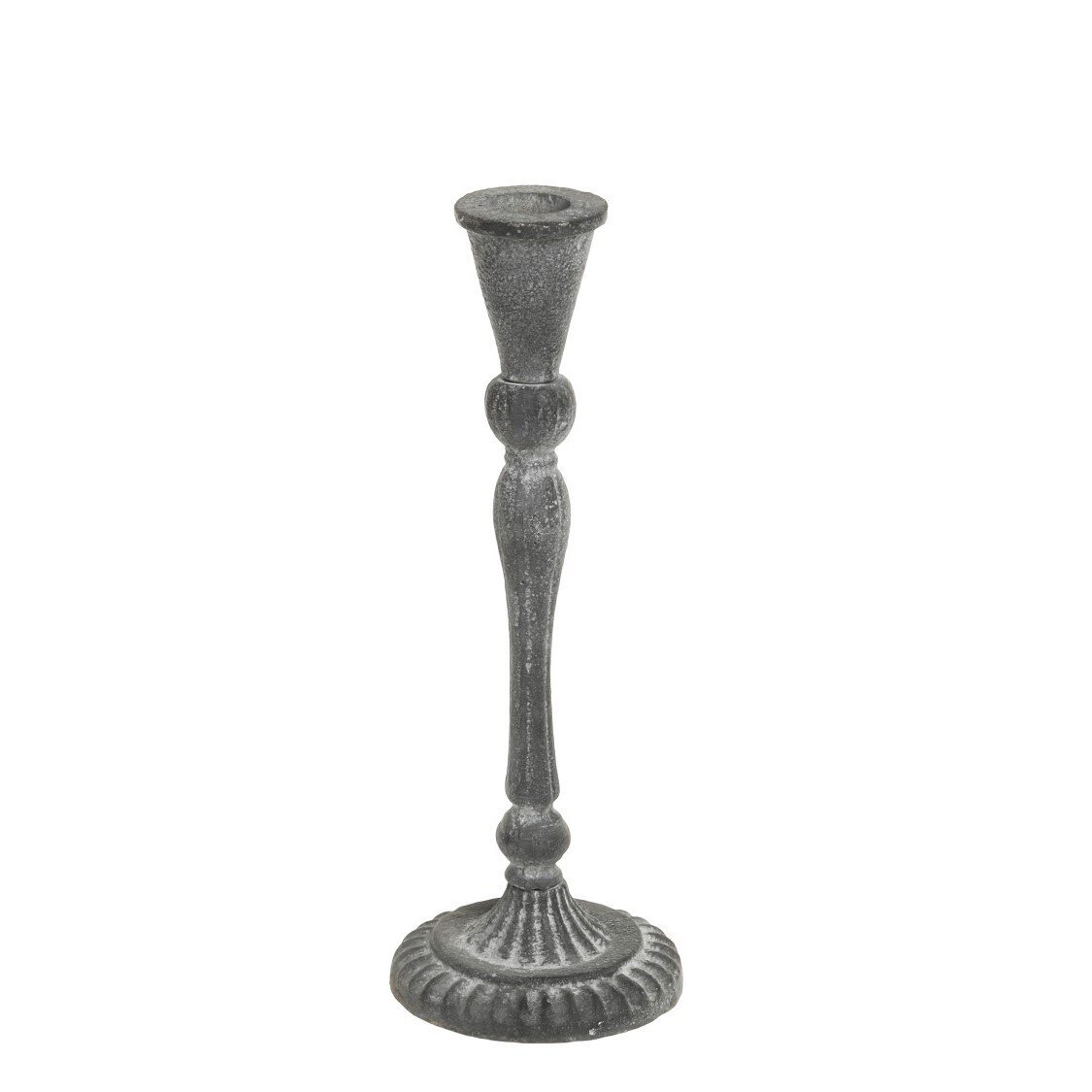 Kerzenständer für Stabkerzen aus Eisen, antique zink 23 x 8,5 cm