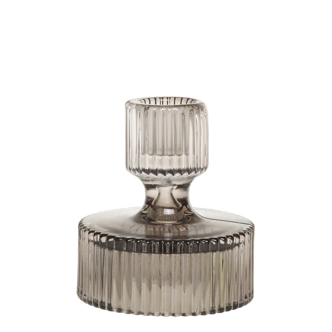 Kerzenständer für Stabkerzen aus Glas, mokka 