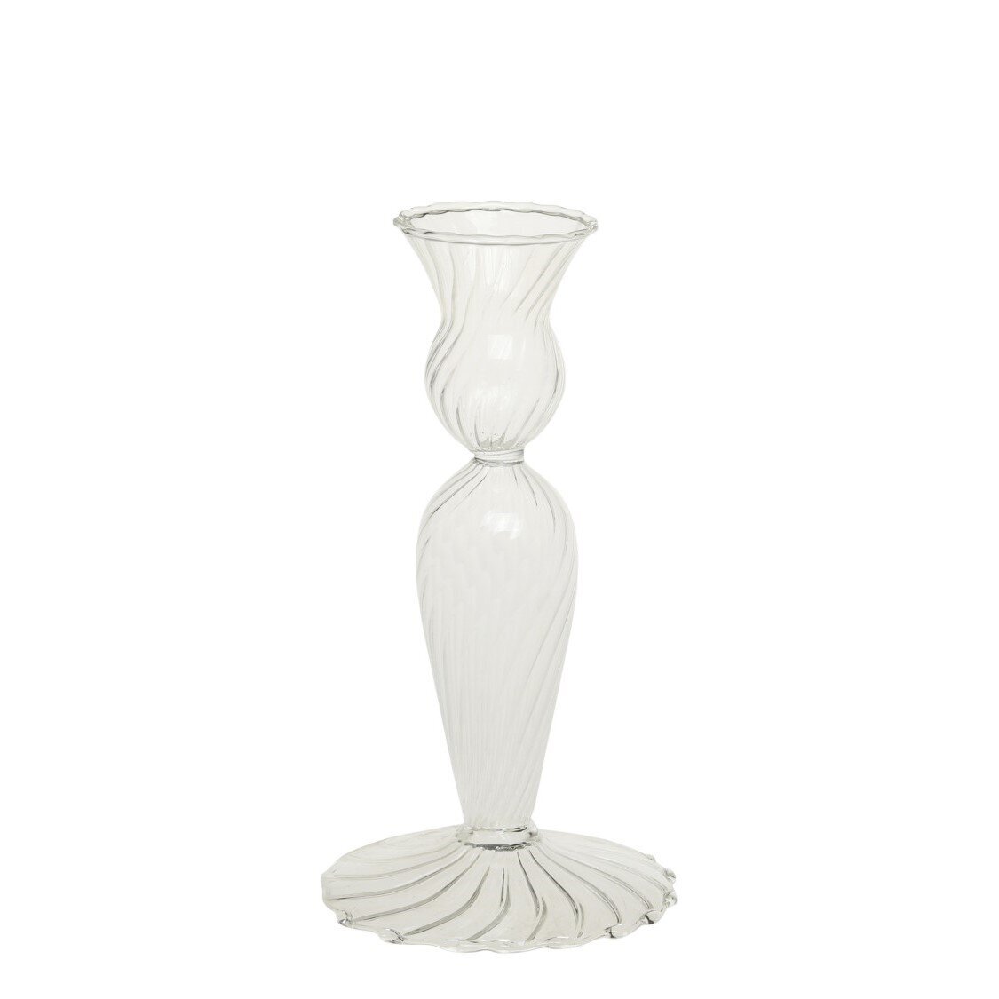 Kerzenständer für Stabkerzen dekorativ geformt, durchsichtig 