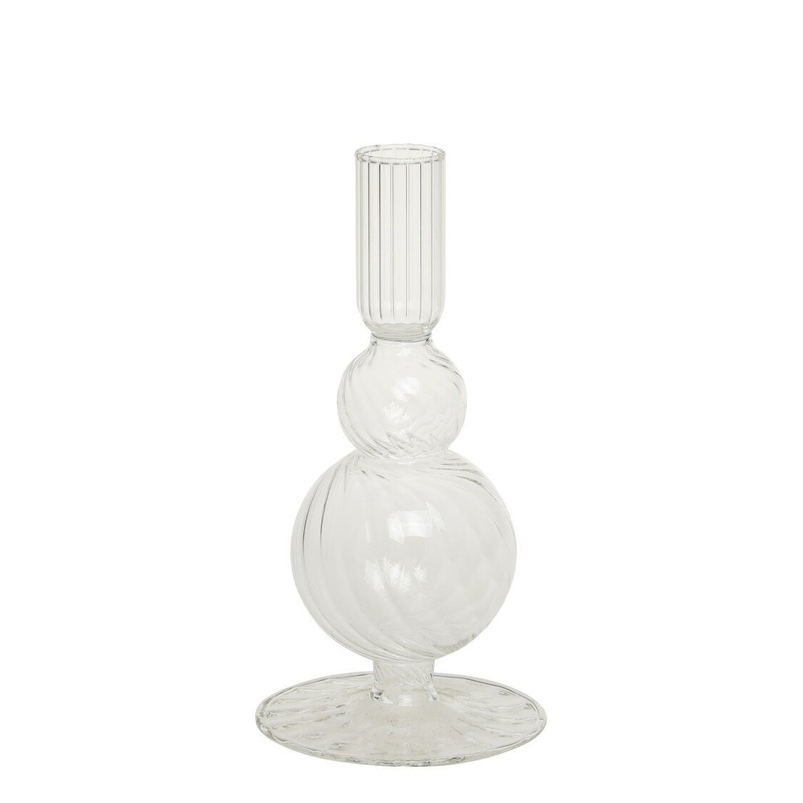 Kerzenständer für Stabkerzen dekorativ geformt, durchsichtig 