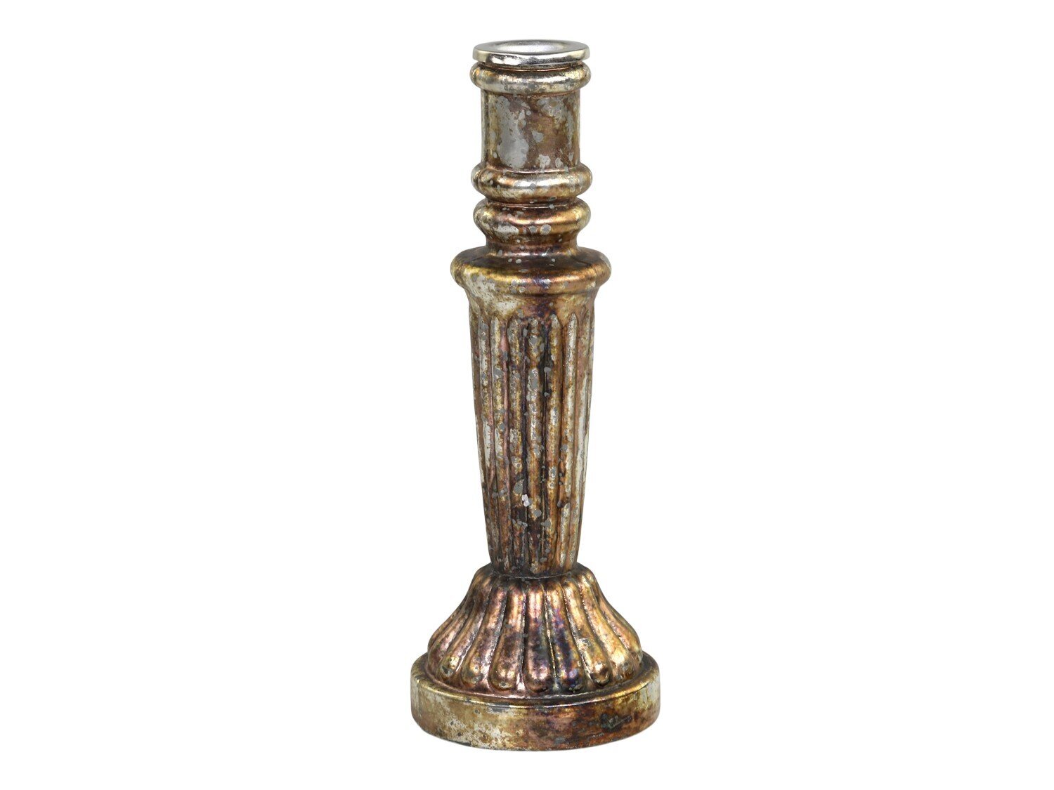 Kerzenständer Glas antique Kupfer, gold Höhe 23, Ø 8,5 cm