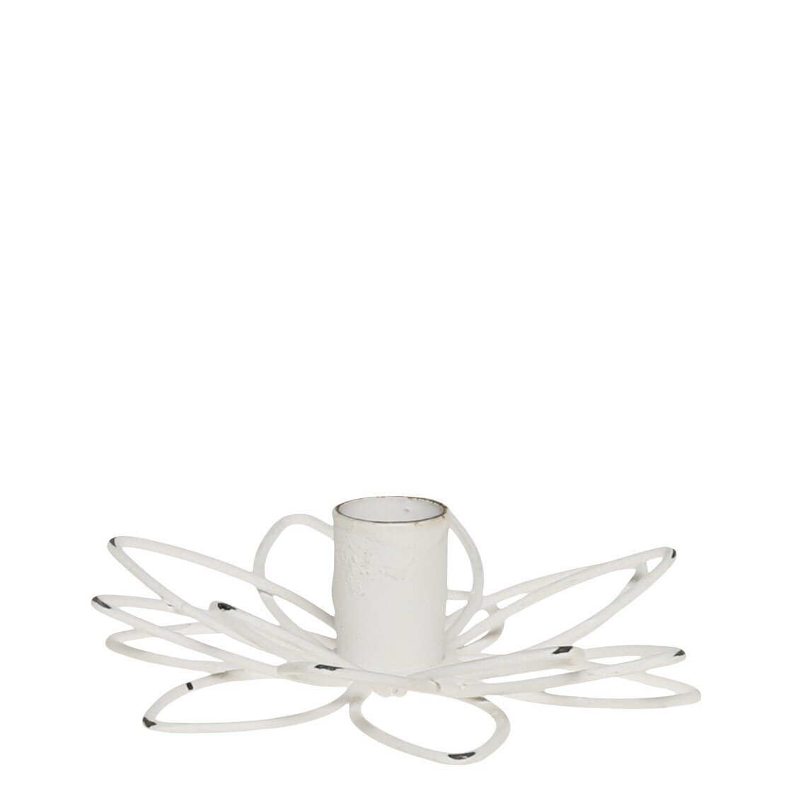Kerzenständer in Blumenform, antique weiss Höhe 3 cm x ∅9 cm