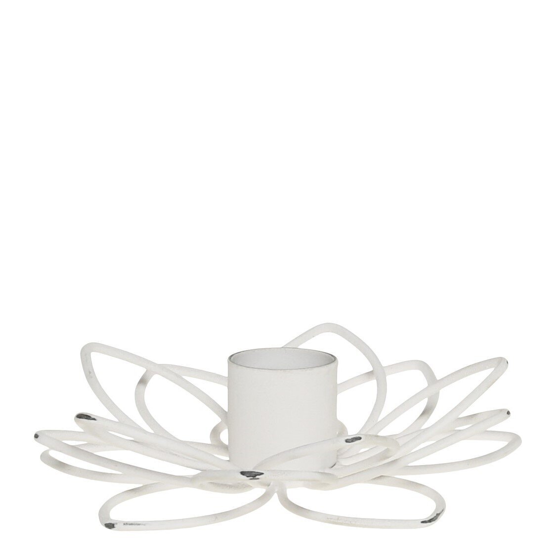 Kerzenständer in Blumenform, antique weiss Höhe 3 cm x ∅12 cm