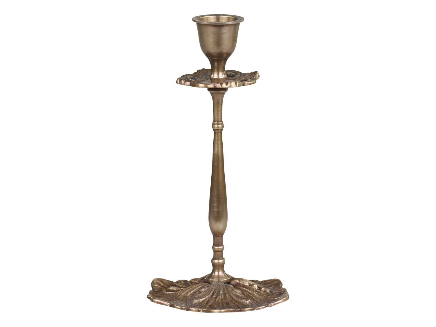 Kerzenständer Messing blumig, antik messing H18/Ø9,5 cm