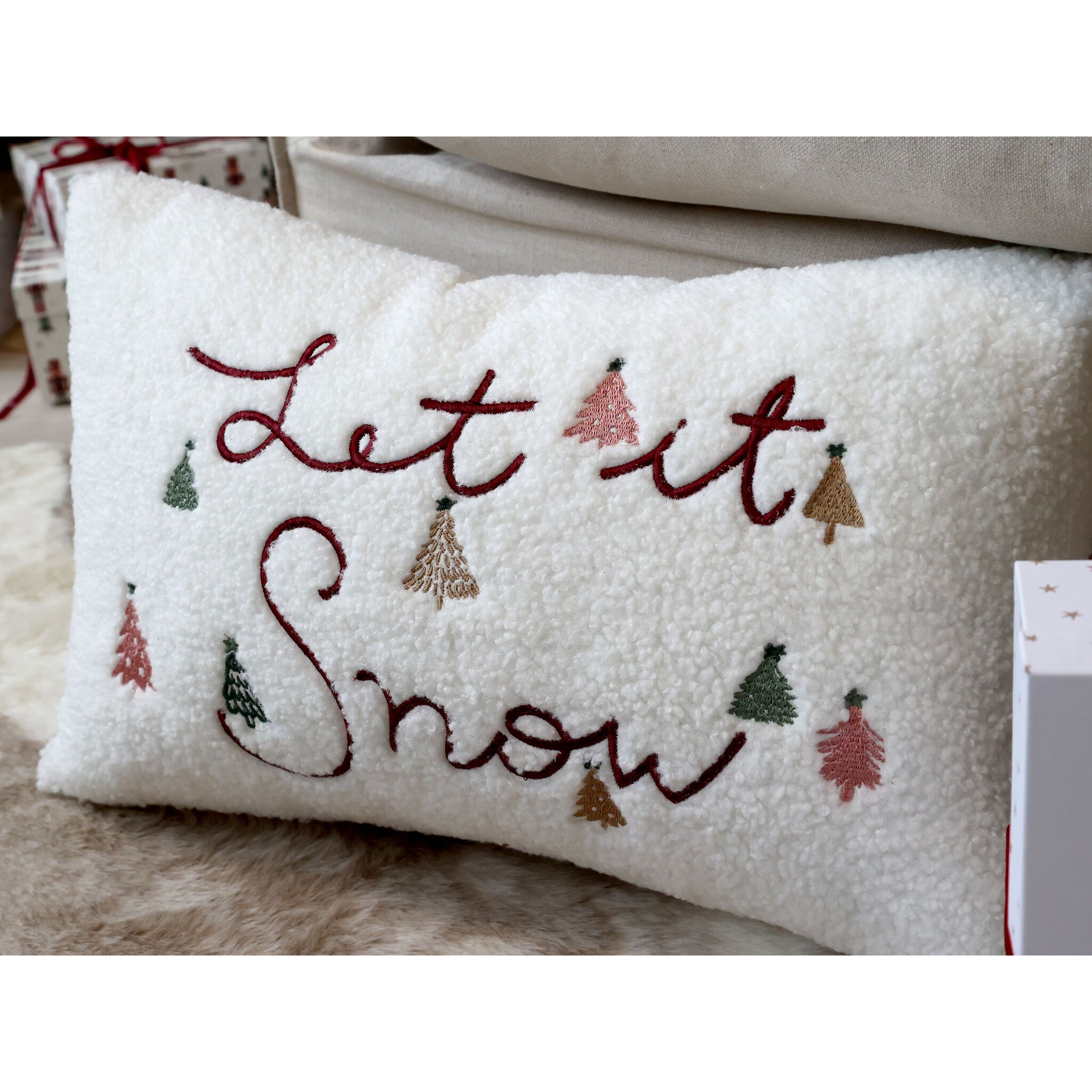 Kissenbezug Let It Snow, creme 