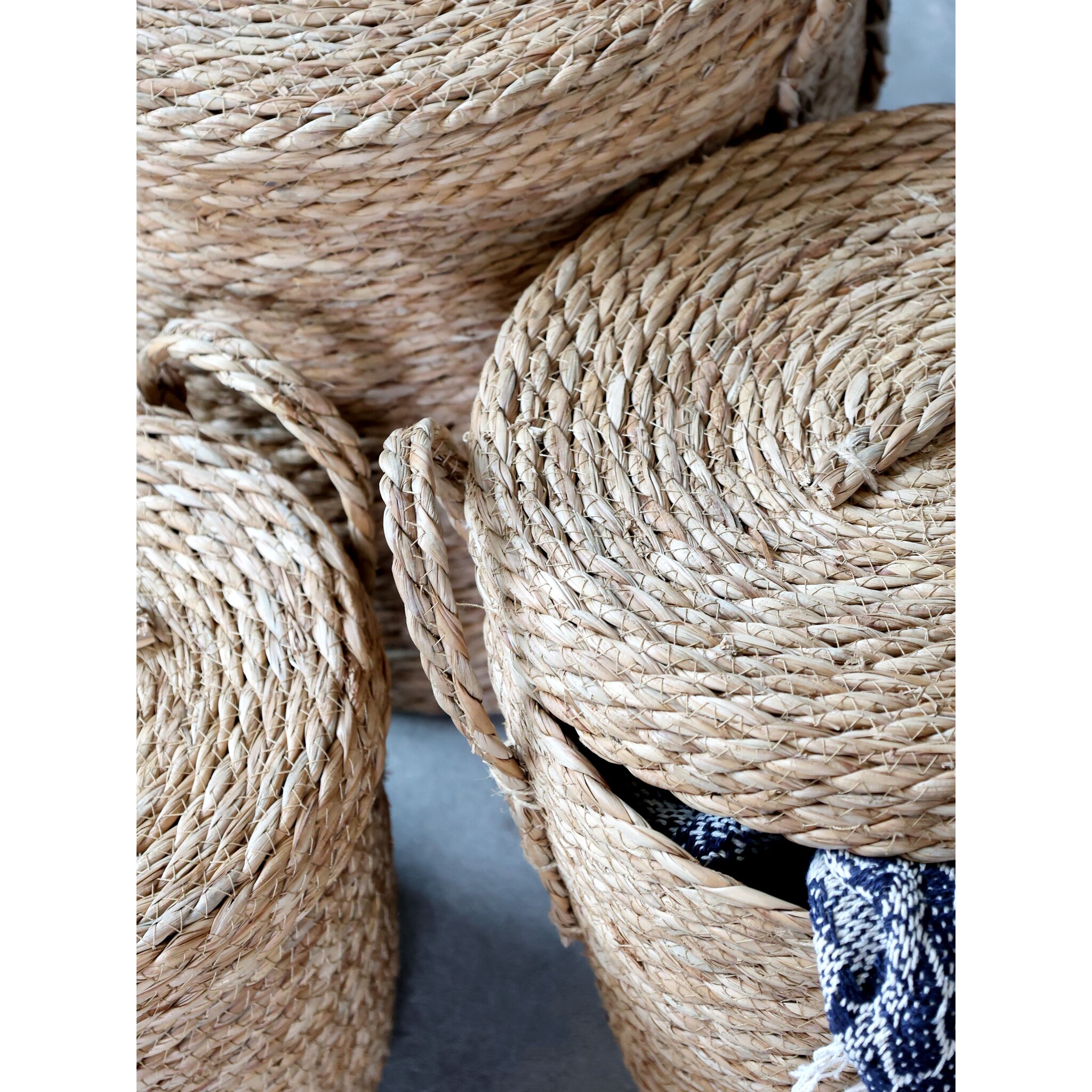 Körbe mit Deckel 3-er Set, natur 