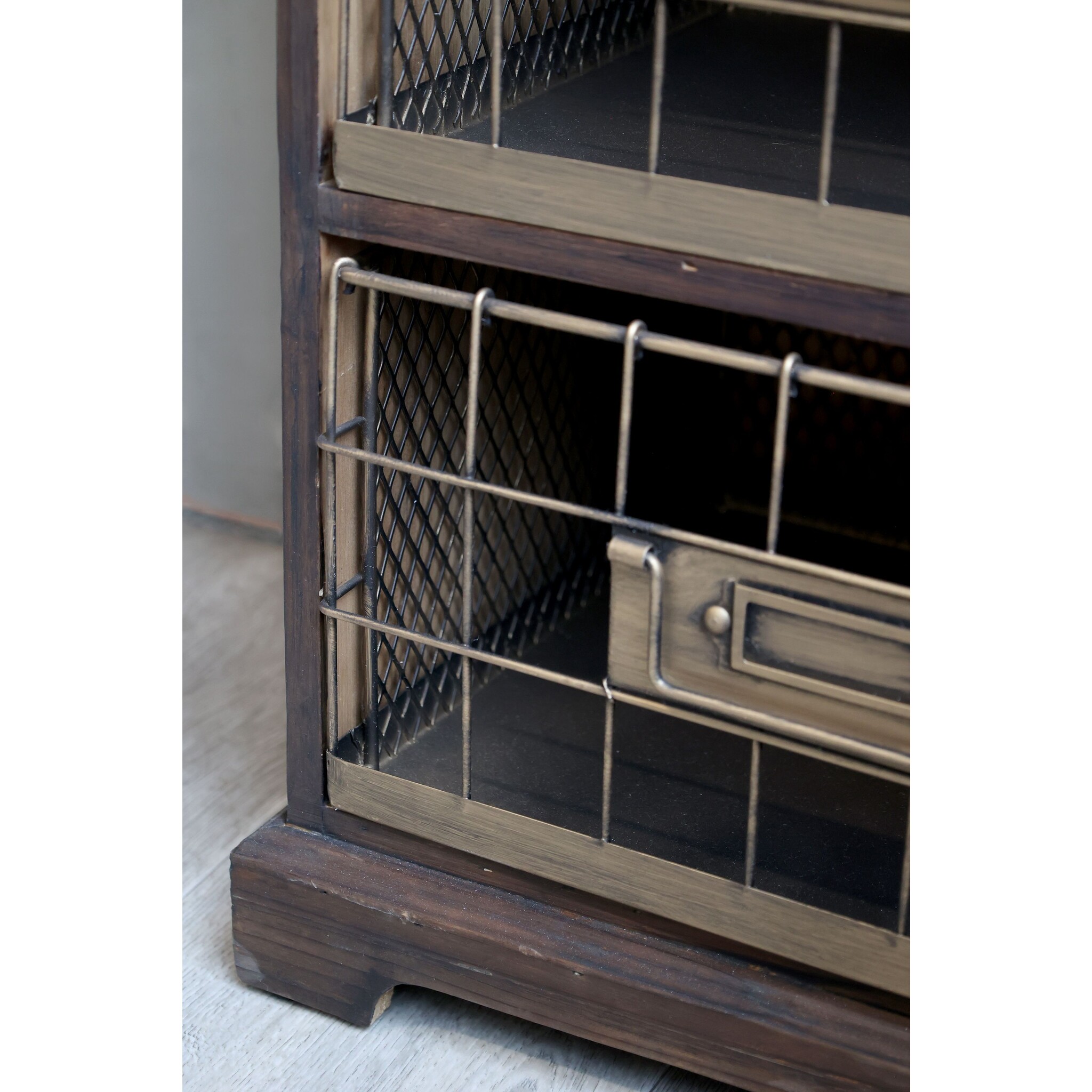 Kommode mit 4 Ablagen und Gitterkörben, natur 