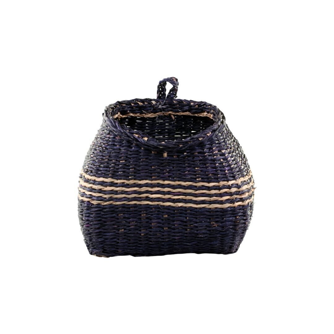 Korb mit Streifen zum Aufhängen, schwarz L22 x B16 x H23 cm