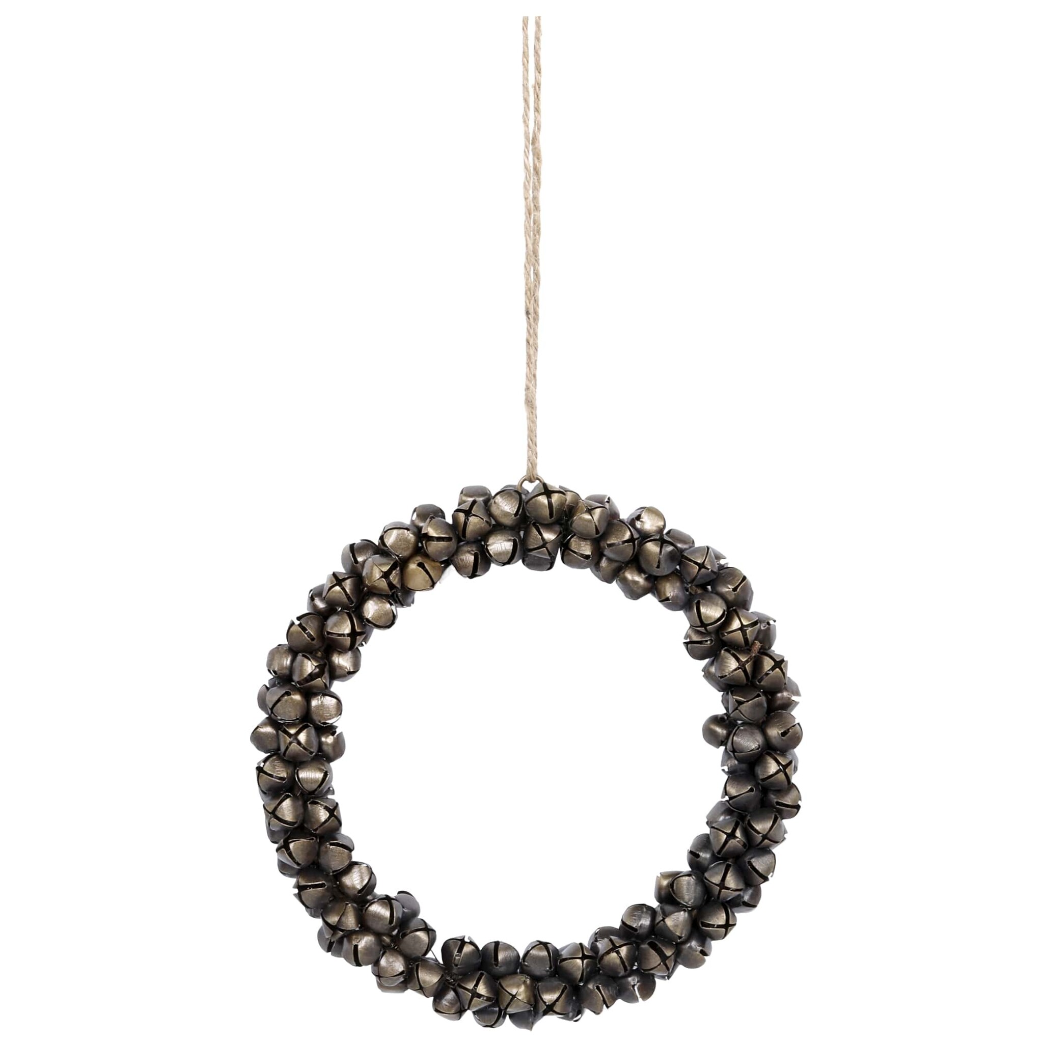 Kranz aus Kugeln zum Aufhängen, gold Höhe 3,5, Ø 18,5 cm