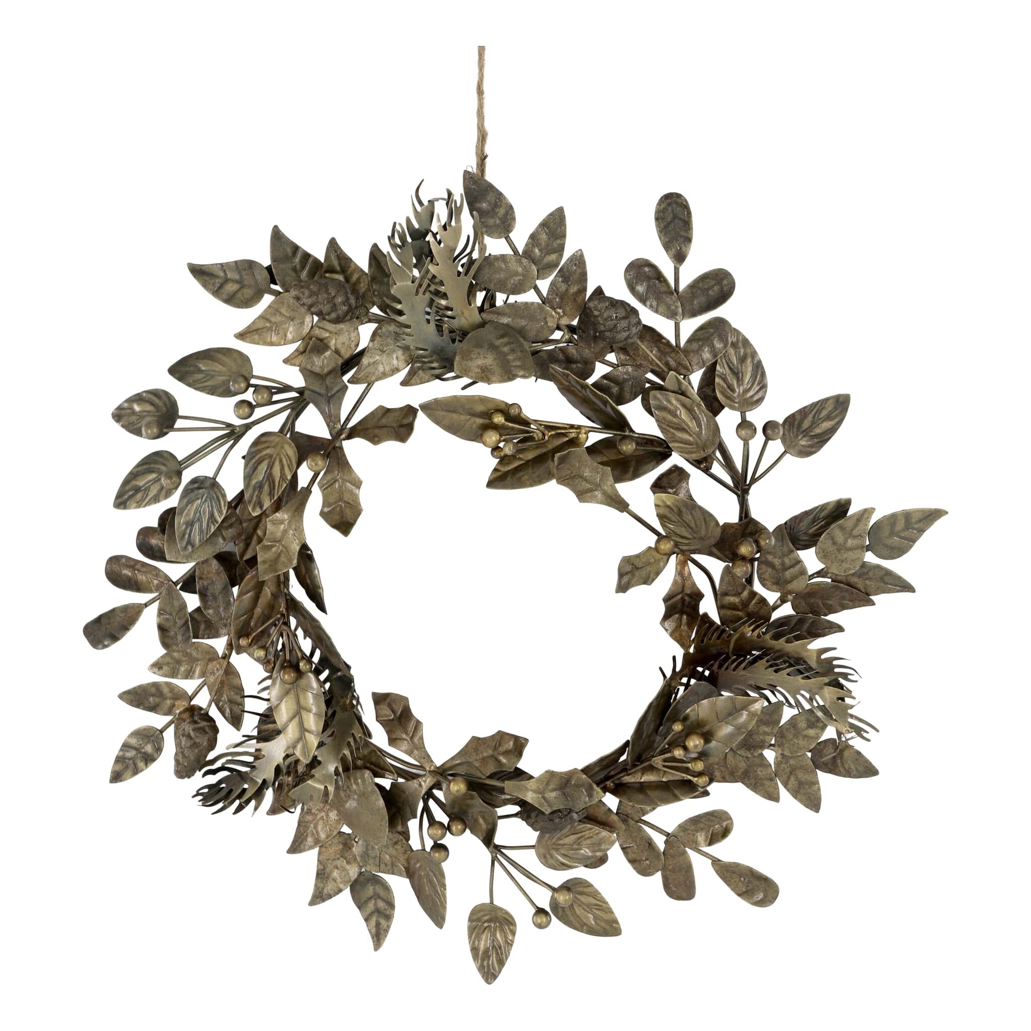 Kranz mit Zapfen Antique Messing, antique messing 