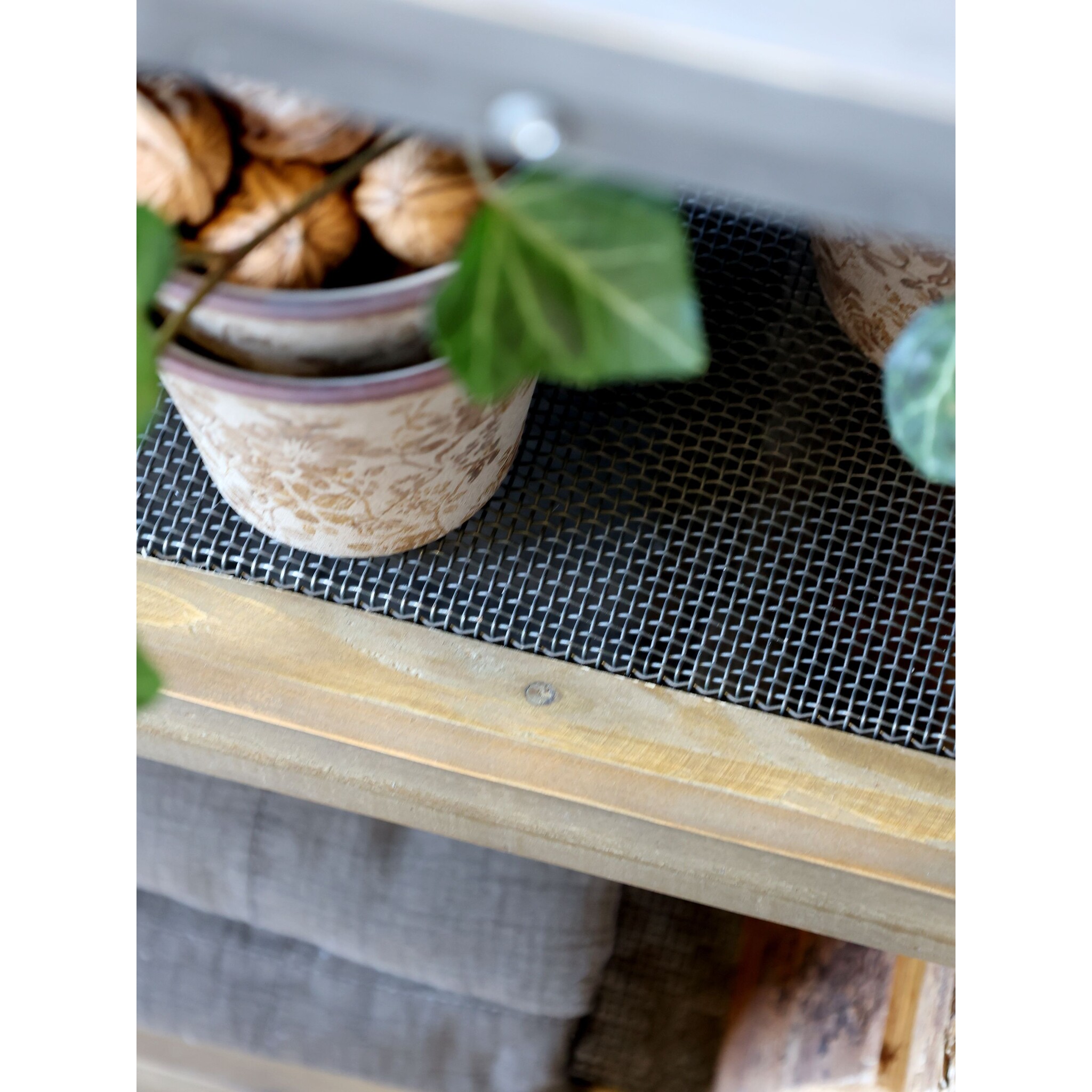 Kücheninsel auf Rädern mit Zinktop und Regalen, natur 