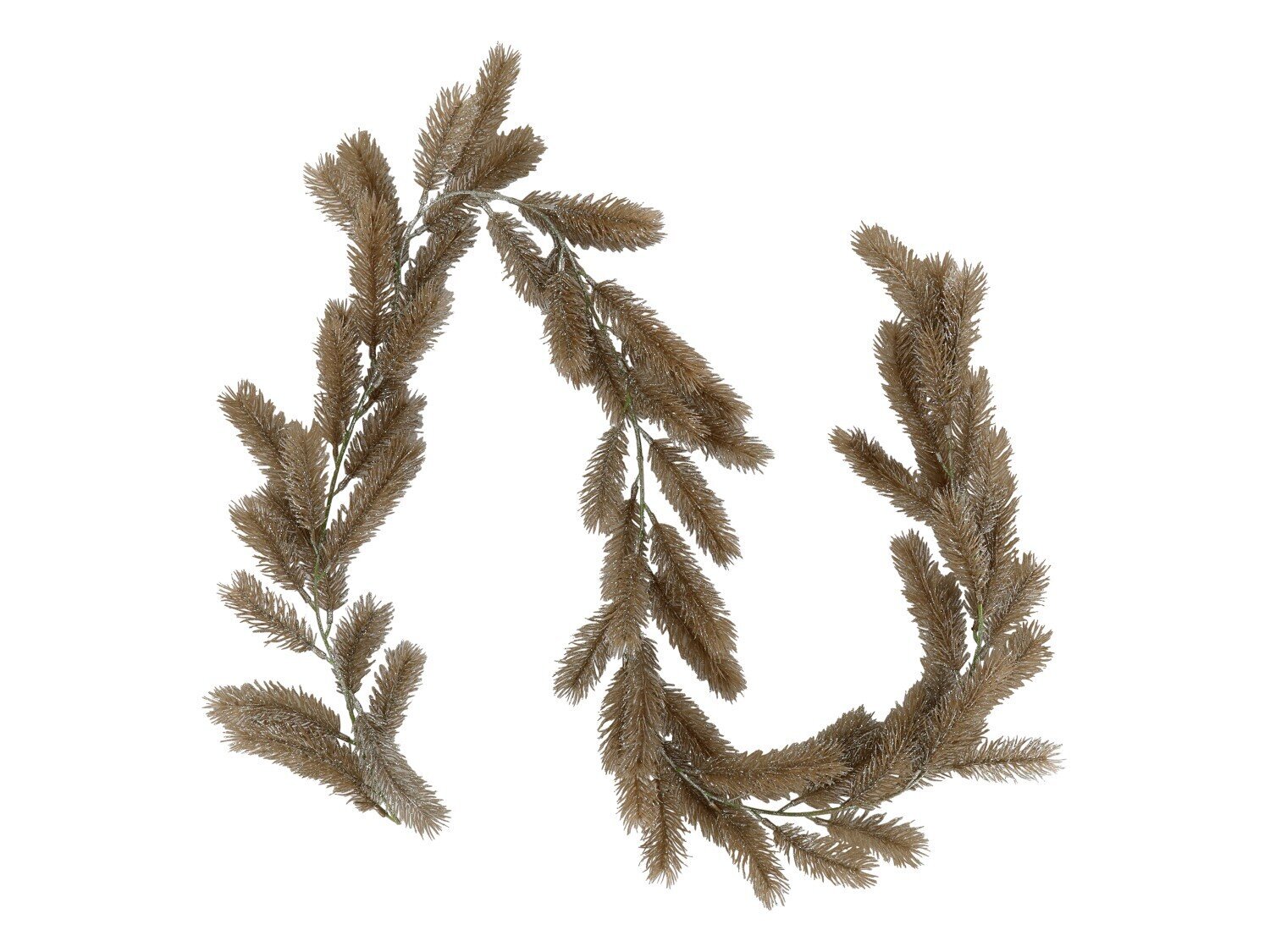 Künstliche Tannen Ranke aus Zweigen mit Glitzer, champagner 