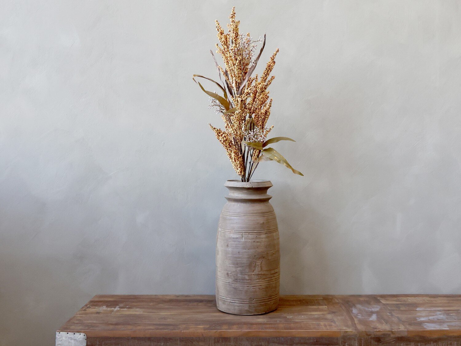 Künstlicher Deko Zweig mit Samenkapsel, bernstein 