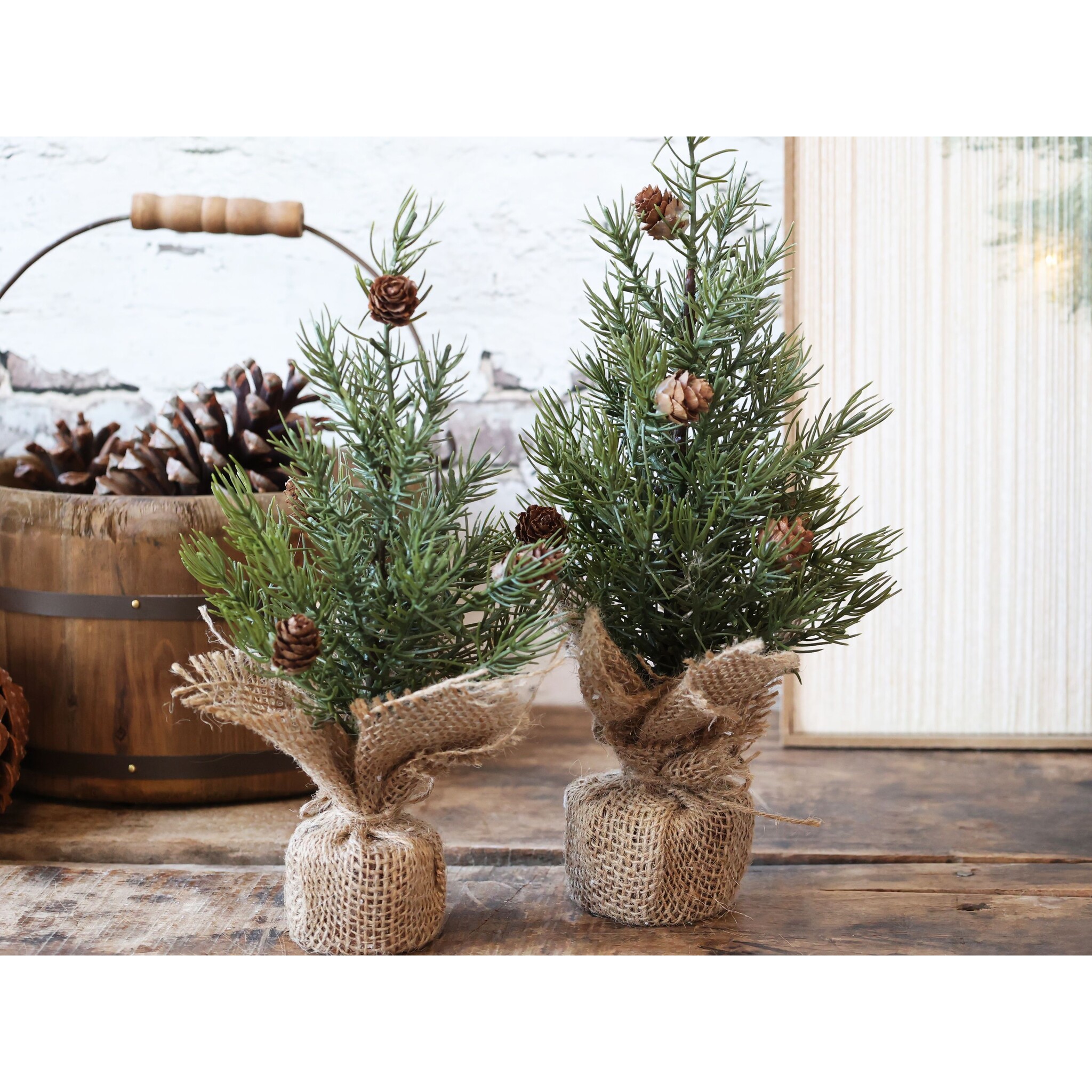 Künstllicher Fleur Tannenbaum mit Zapfen, grün 