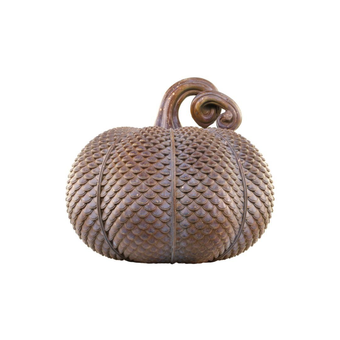 Kürbis mit goldener Verzierung, antique mokka 