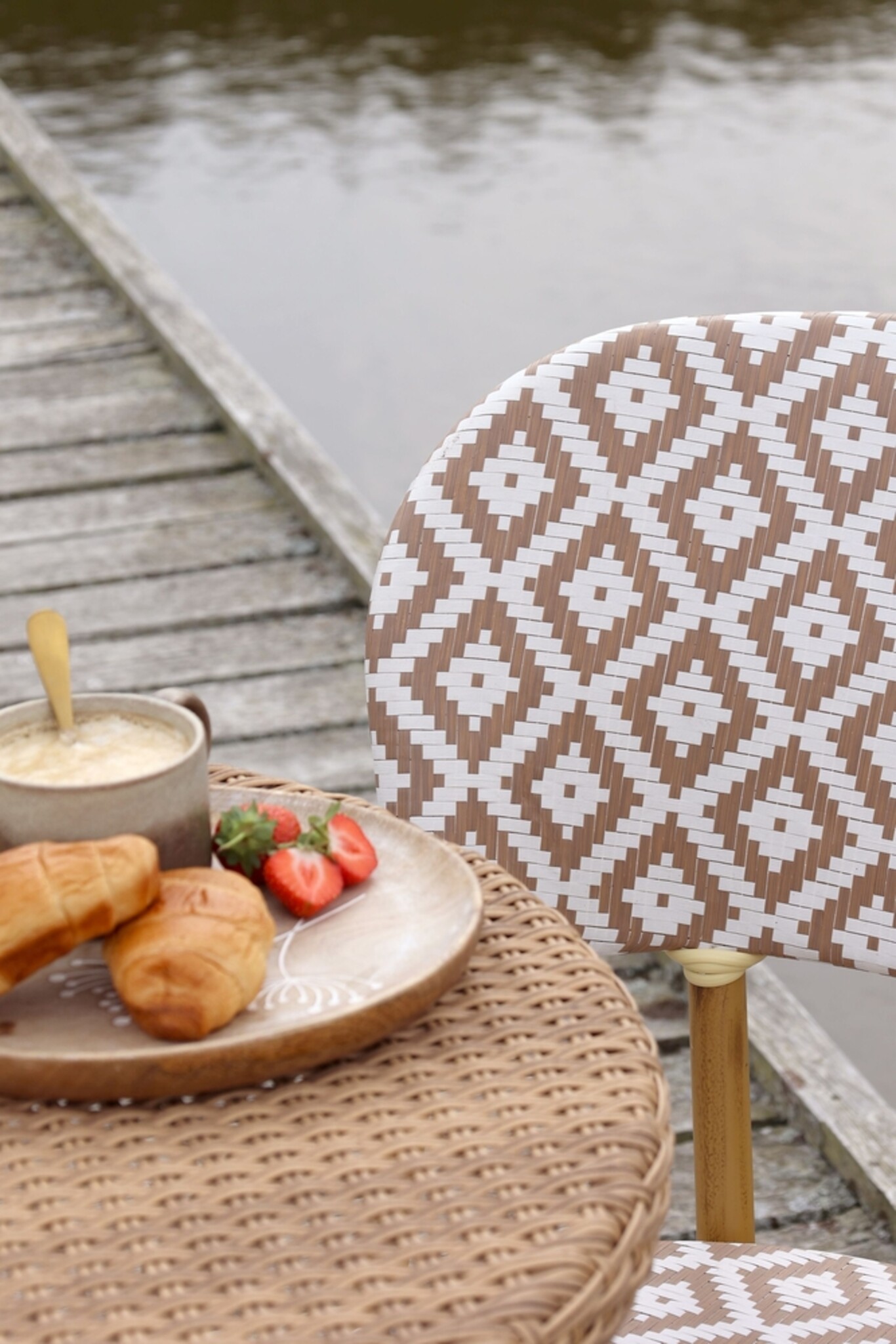 Chic Antique La Rochelle Bistrostuhl Geflochten | Skandinavische Gartenmöbel, braun 