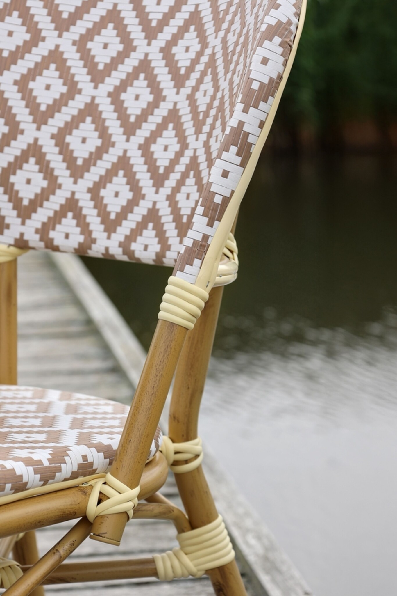 Chic Antique La Rochelle Bistrostuhl Geflochten | Skandinavische Gartenmöbel, braun 