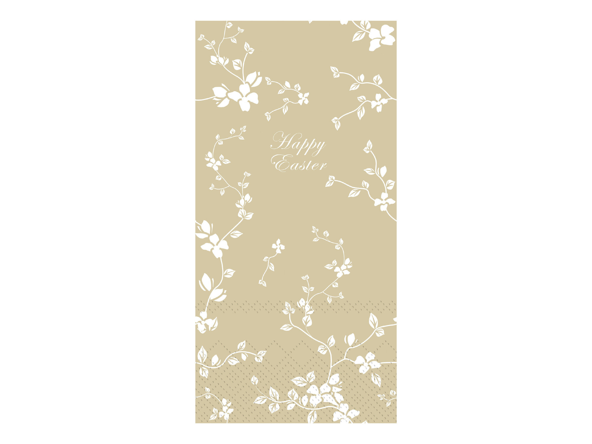 Längliche Serviette mit Blumen Happy Easter, honig 