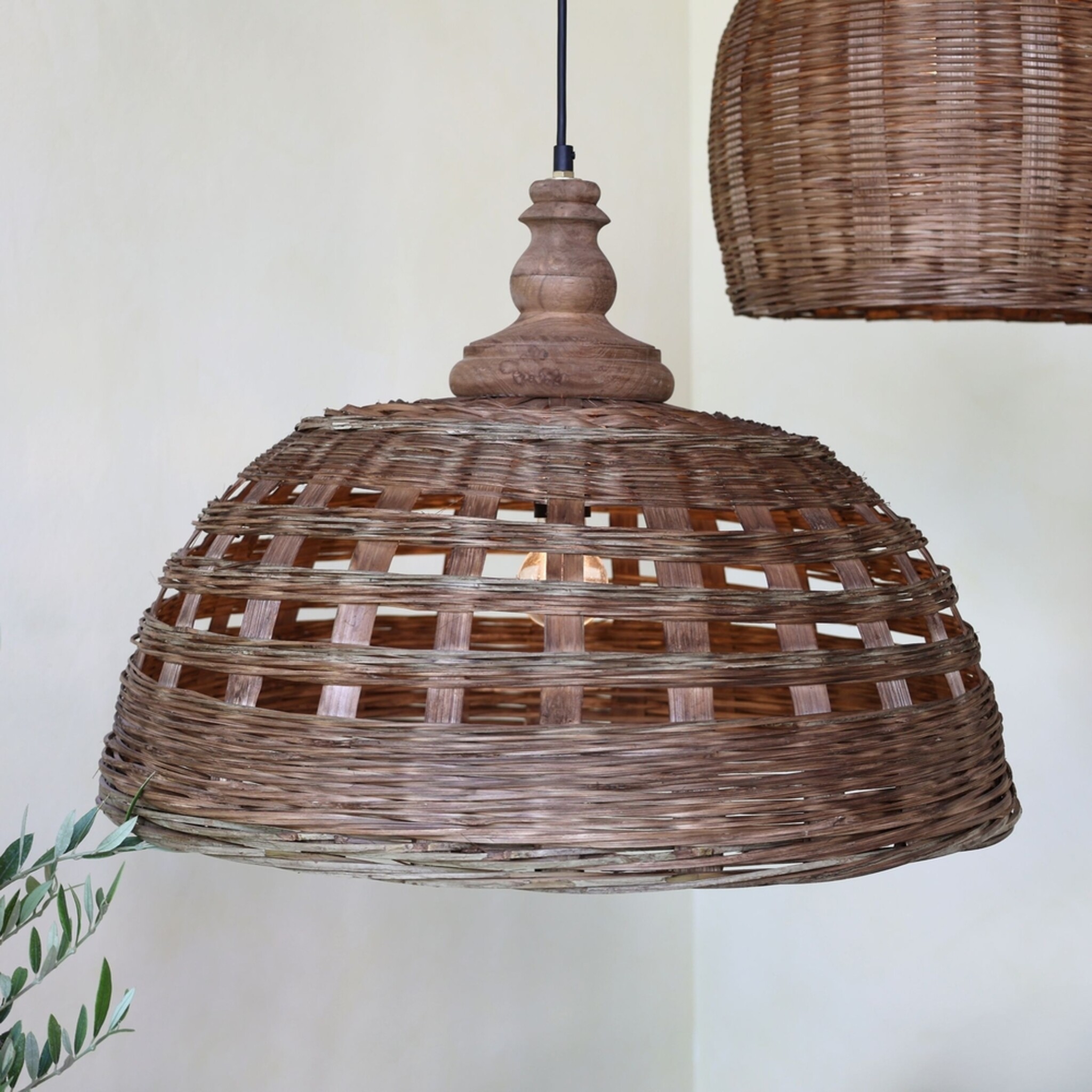Rattan Hängelampe Ø 62 cm – Landhausstil, natur 