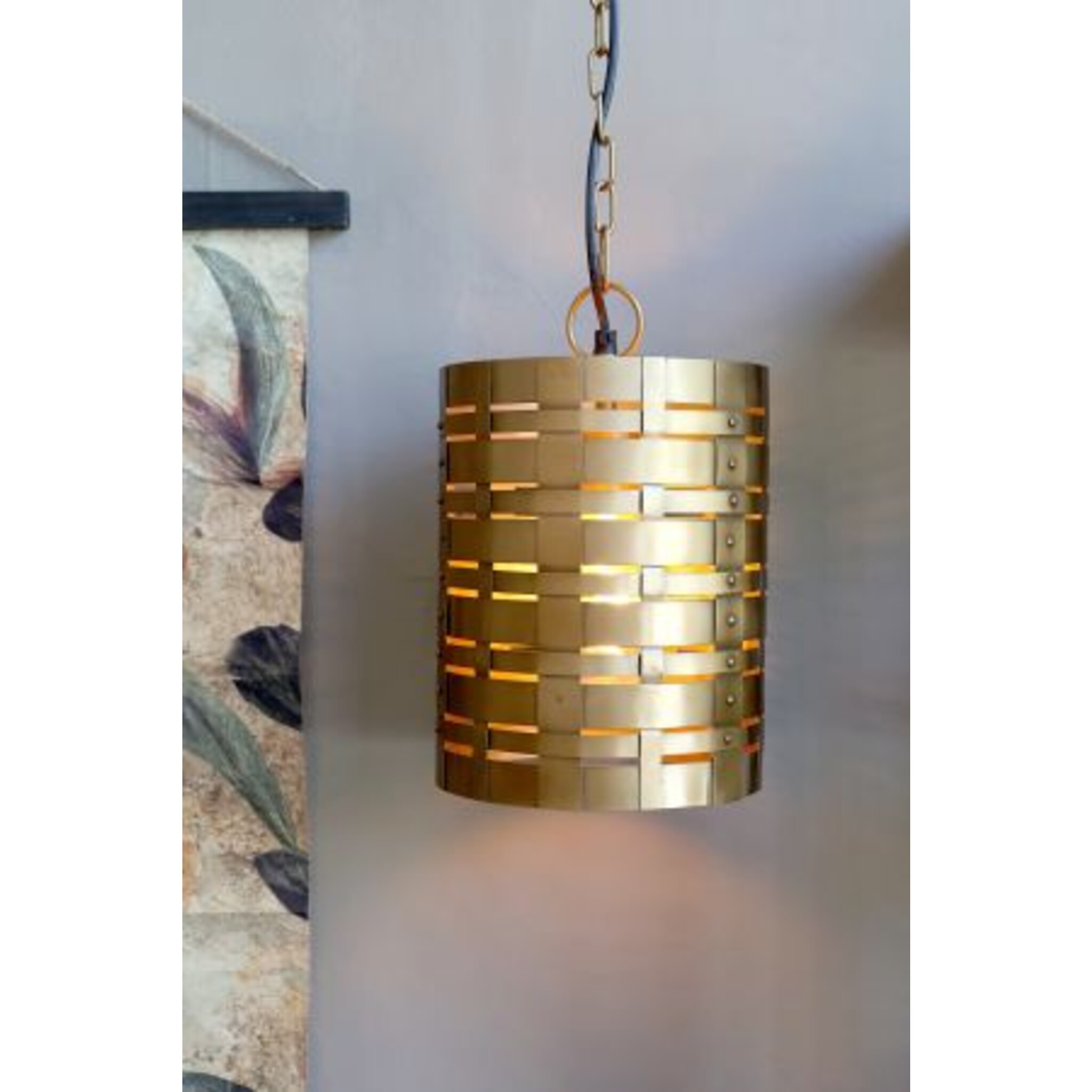 Lampe mit Muster, antique messing 