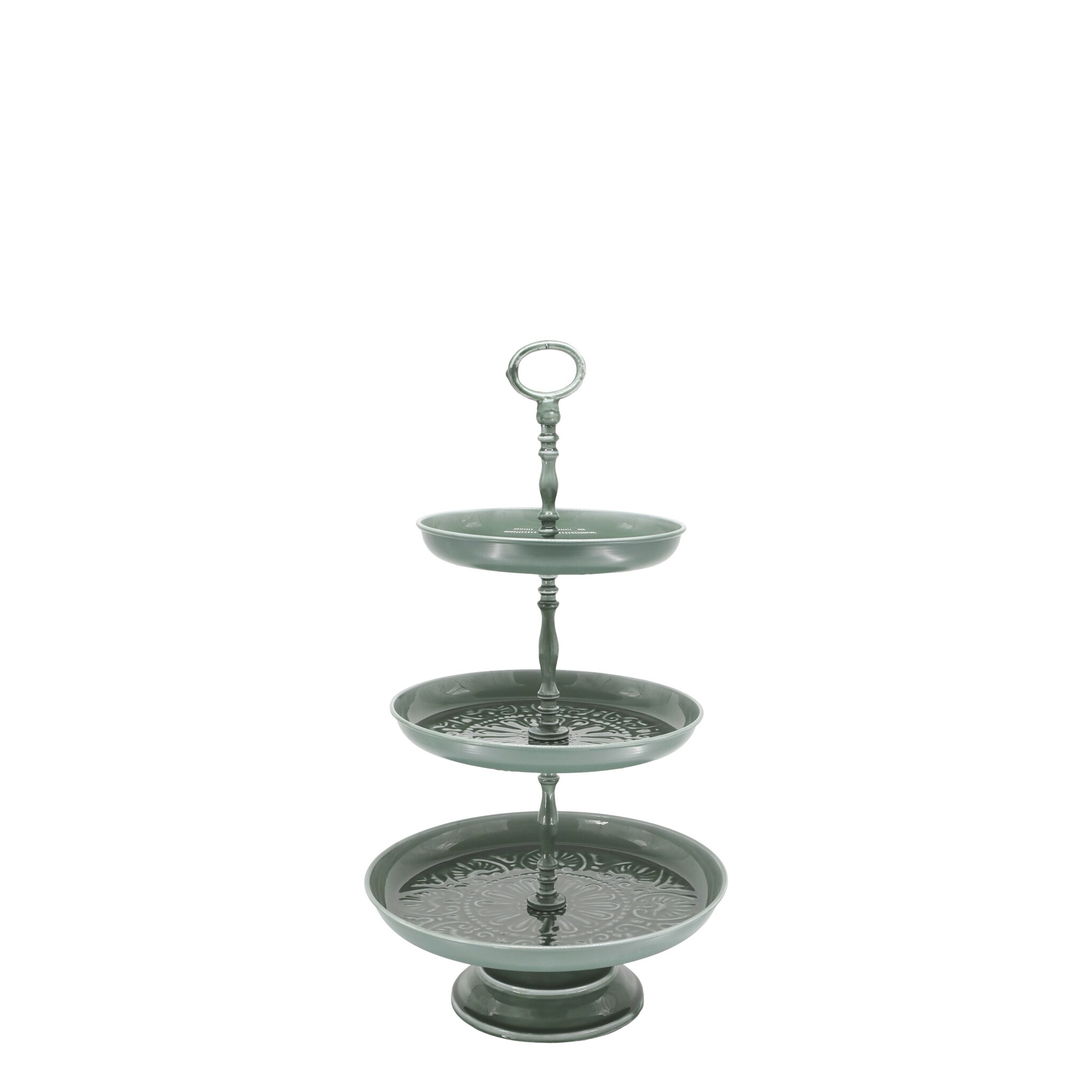 Landhaus Etagere mit Tabletts, forest green Höhe 58, Ø 31 cm