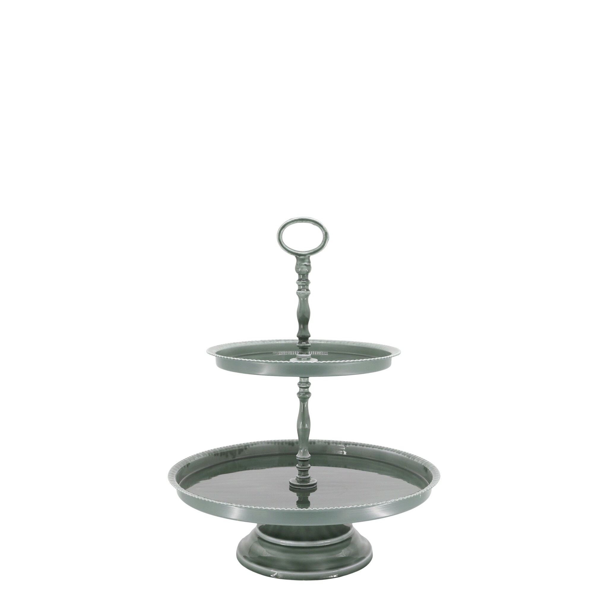 Landhaus Etagere mit Tabletts, forest green Höhe 41, Ø32,5 cm