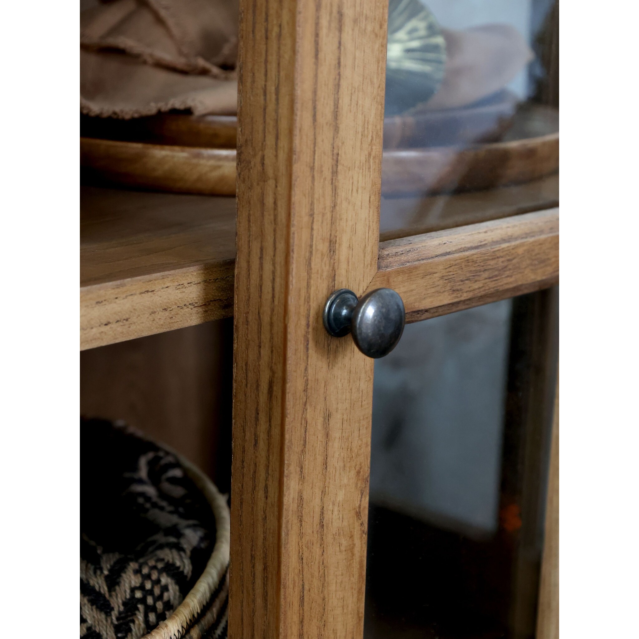 Landhaus Vitrinenschrank Marseille mit 4 Türen und 4 Schubladen, natur 