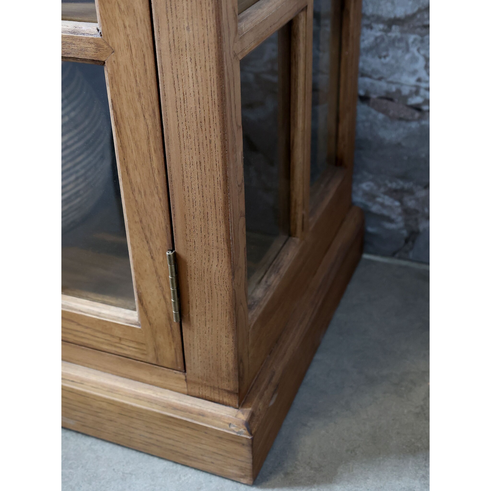 Landhaus Vitrinenschrank Marseille mit 4 Türen und 4 Schubladen, natur 