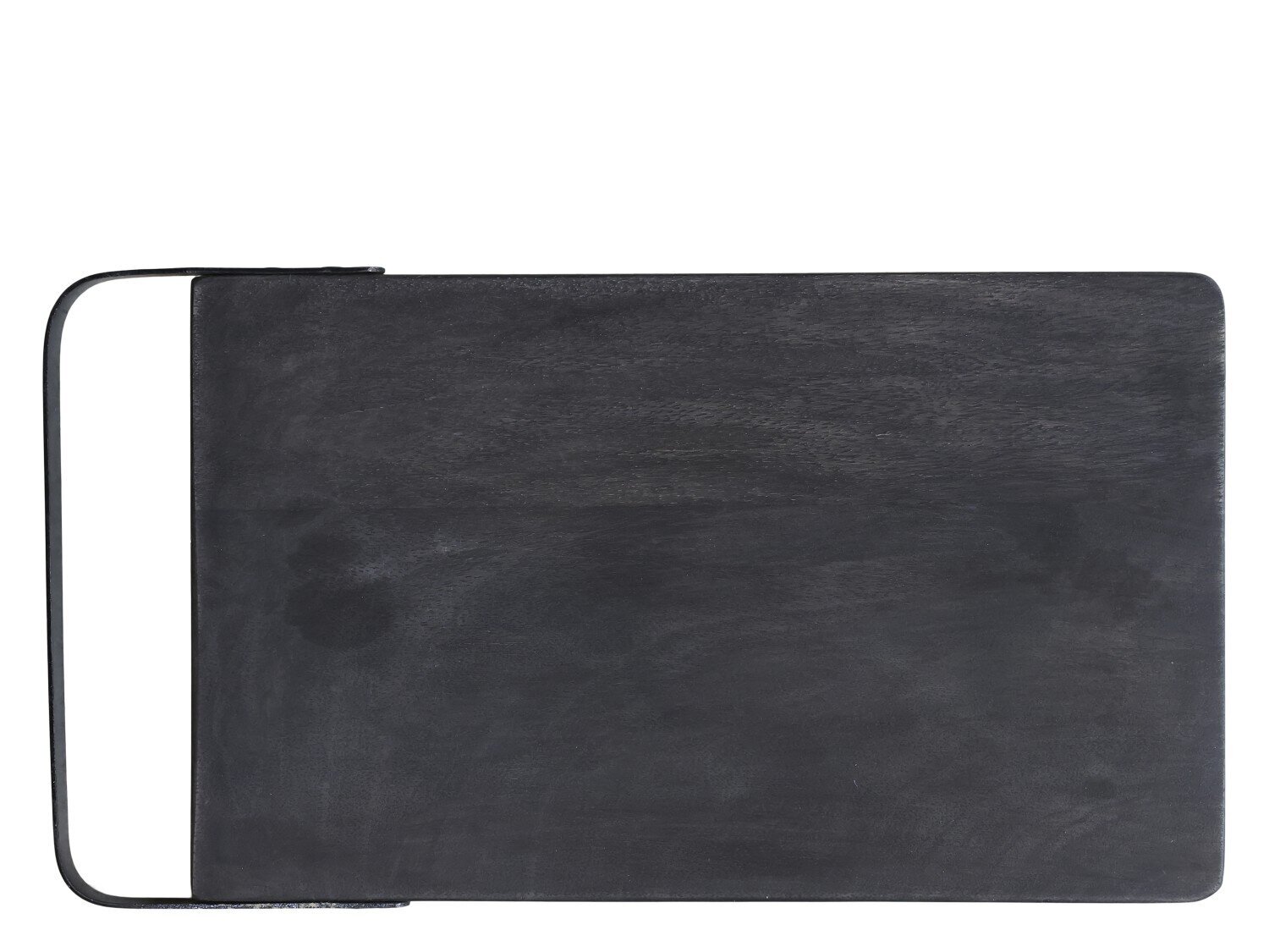 Laon Tapasbrett Mangoholz mit Eisen Henkel, schwarz 38 x 20 x 1,5 cm