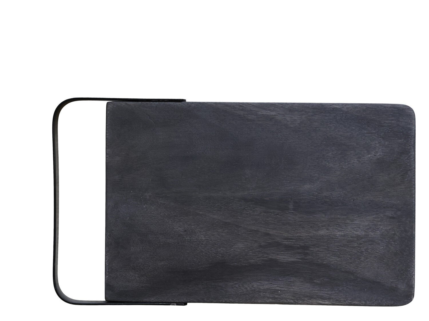 Laon Tapasbrett Mangoholz mit Eisen Henkel, schwarz 33 x 19 x 1,5 cm