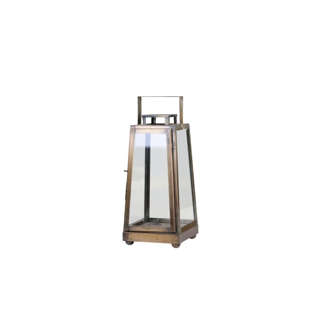Laterne aus Eisen mit Griff, antique messing L16 x B17 x H40 cm