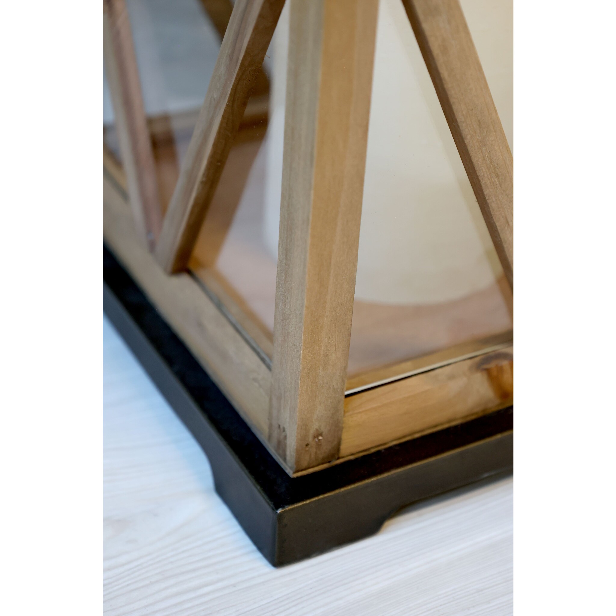 Laterne aus Holz 2er-Set, natur 