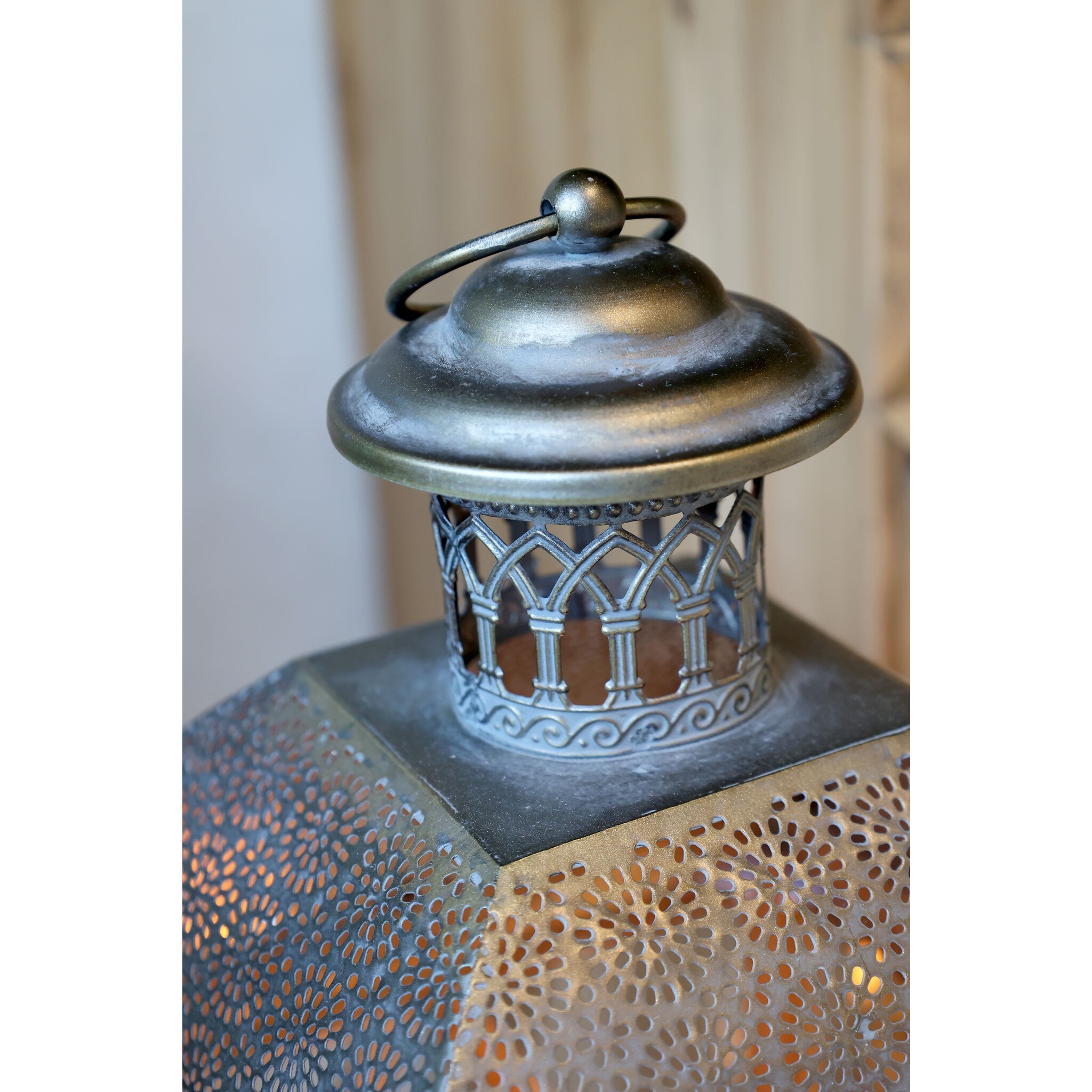 Laterne aus Holz 2er-Set, natur 