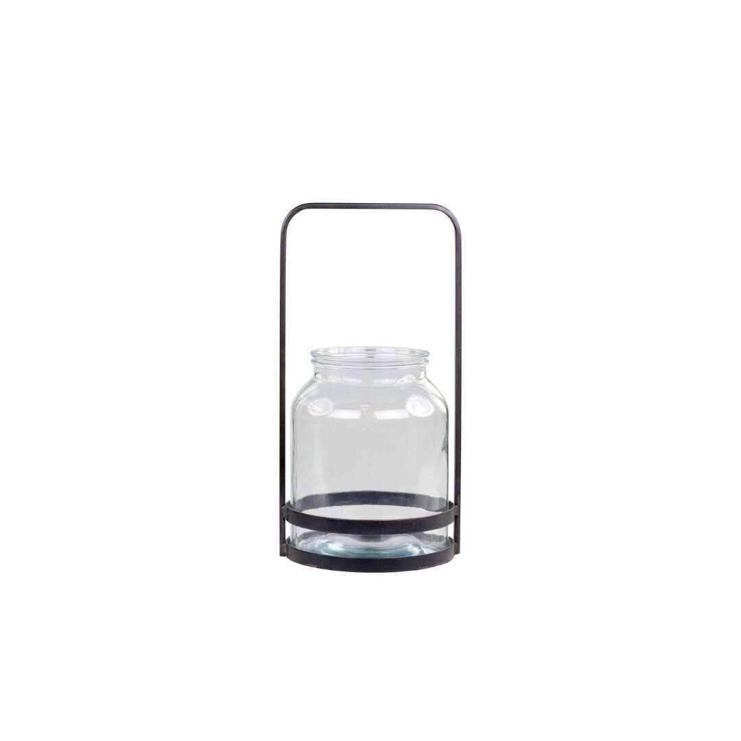Laterne Factory mit Henkel aus Eisen, antik kohle L18 x B17 x H35,5 cm