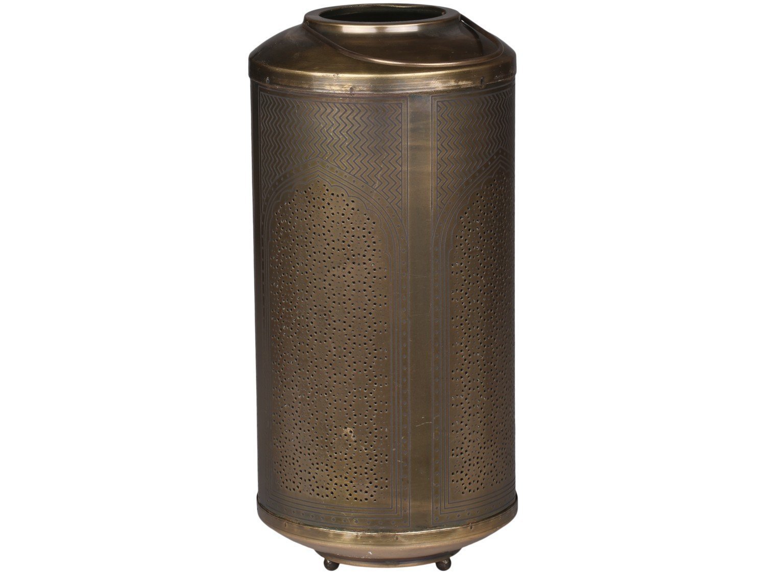 Laterne mit orientalischem Muster, antik messing H32/Ø16 cm