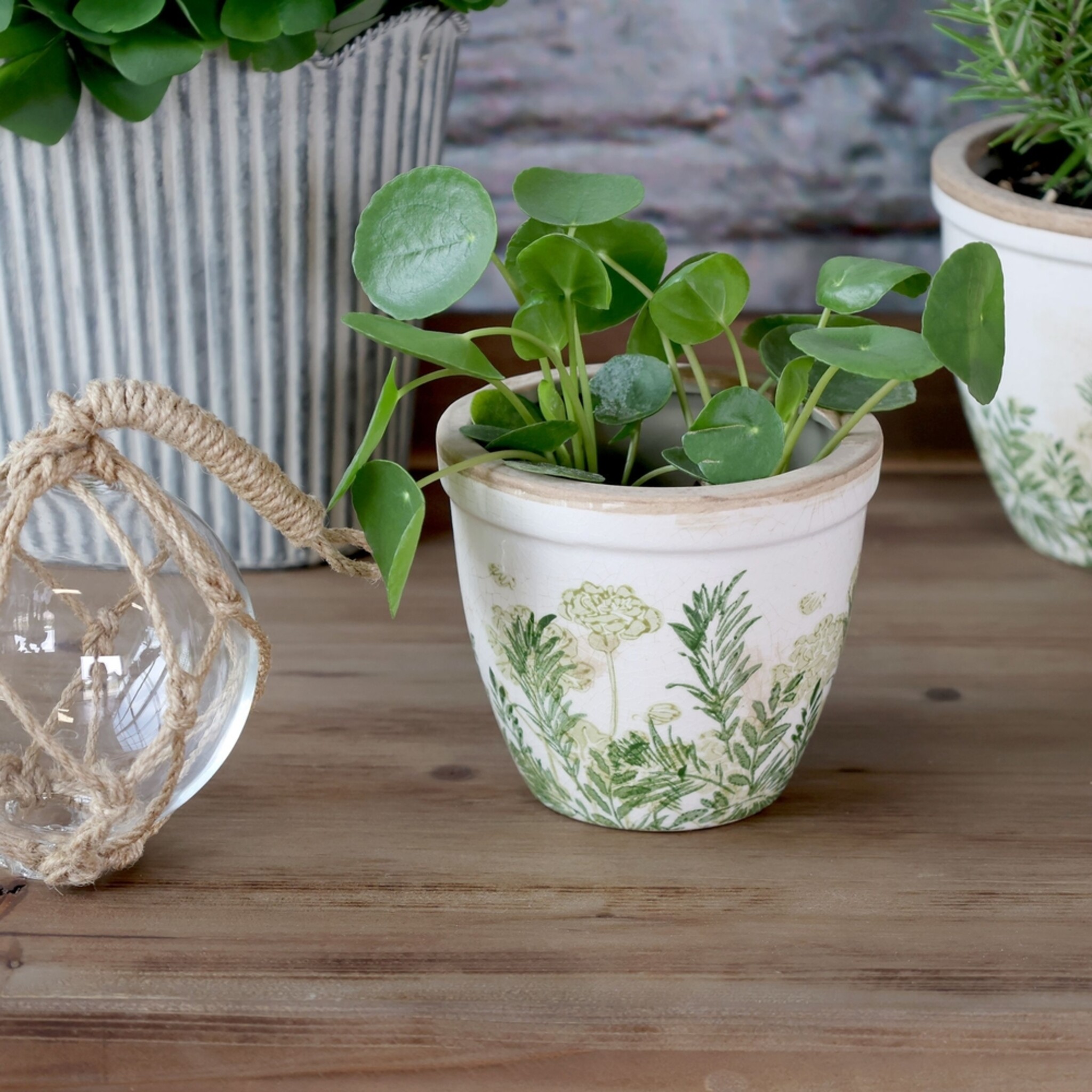 Laval Übertopf mit Blumendruck, verte 10,5 cm, Ø 12,5 cm