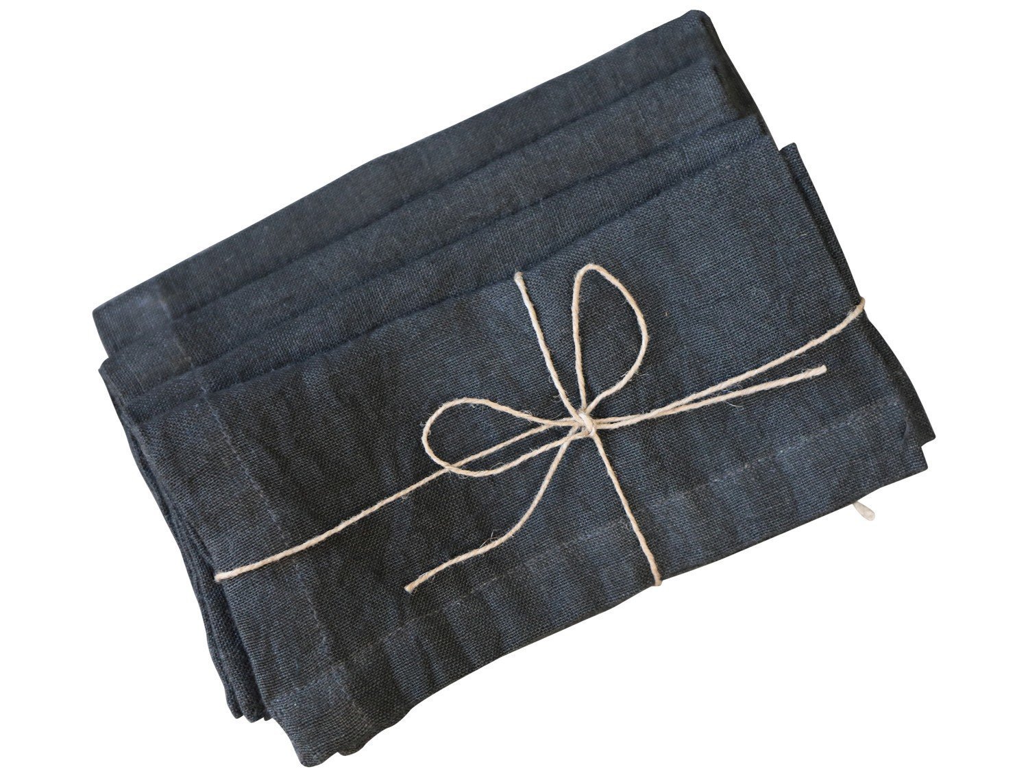 Leinen Serviette 4er Set, kohle 